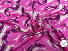 VISCOSE FLUIDE FOND BEIGE IMPRIMÉE TOURBILLON ROSE VIOLET - My Little Coupon