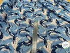 VISCOSE FLUIDE FOND BLANC IMPRIMÉE TOURBILLON BLEU ET CIEL - My Little Coupon