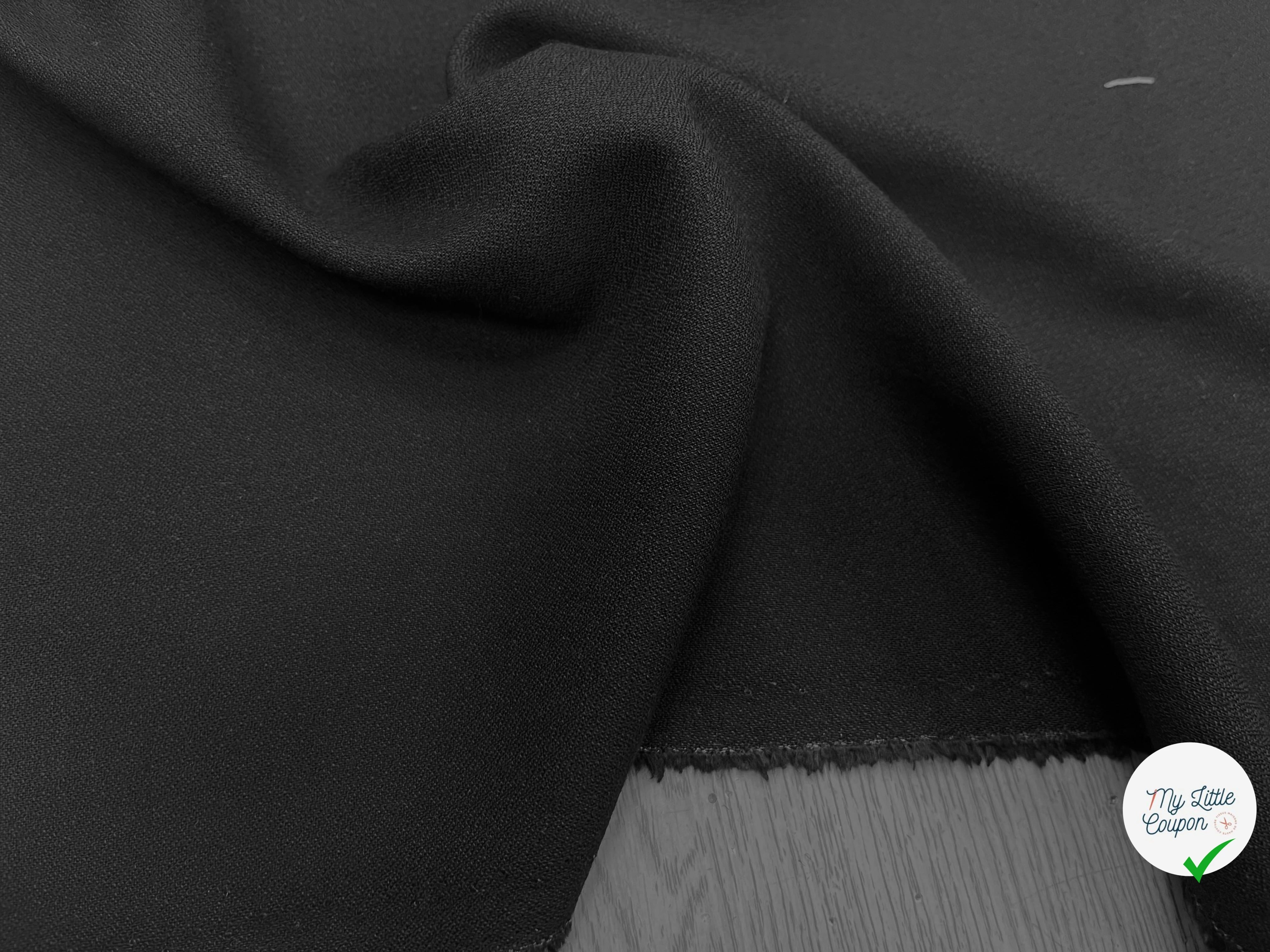 (CHUTE)CREPE VISCOSE 20% LAINE NOIR - My Little Coupon