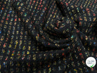 (CHUTE)LAINAGE MANTEAU MOTIF PEINTURE MULTICOLORES FOND NOIR - My Little Coupon