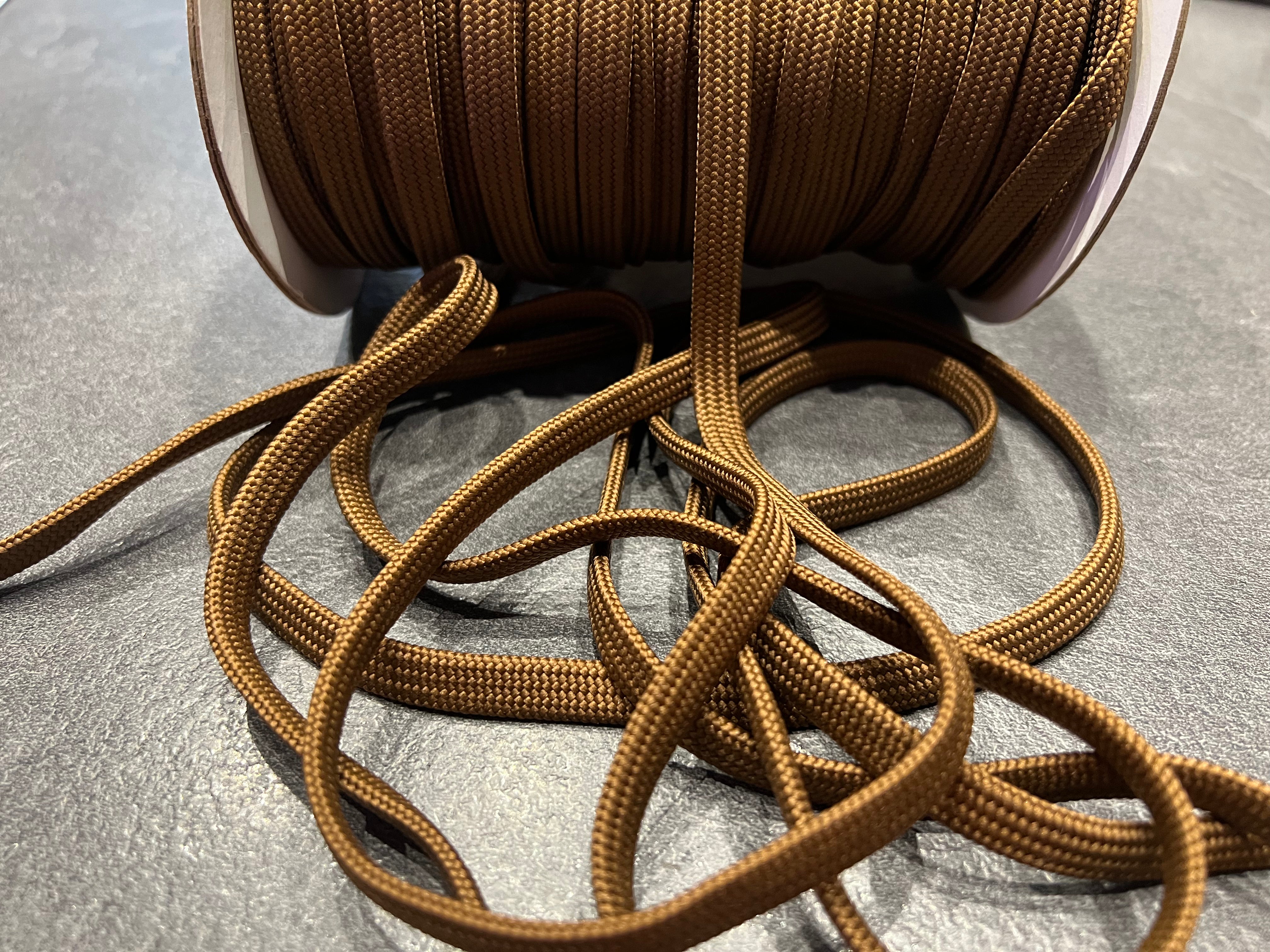 CORDON TRESSÉ PLAT MARRON GLACÉ 10mm - My Little Coupon