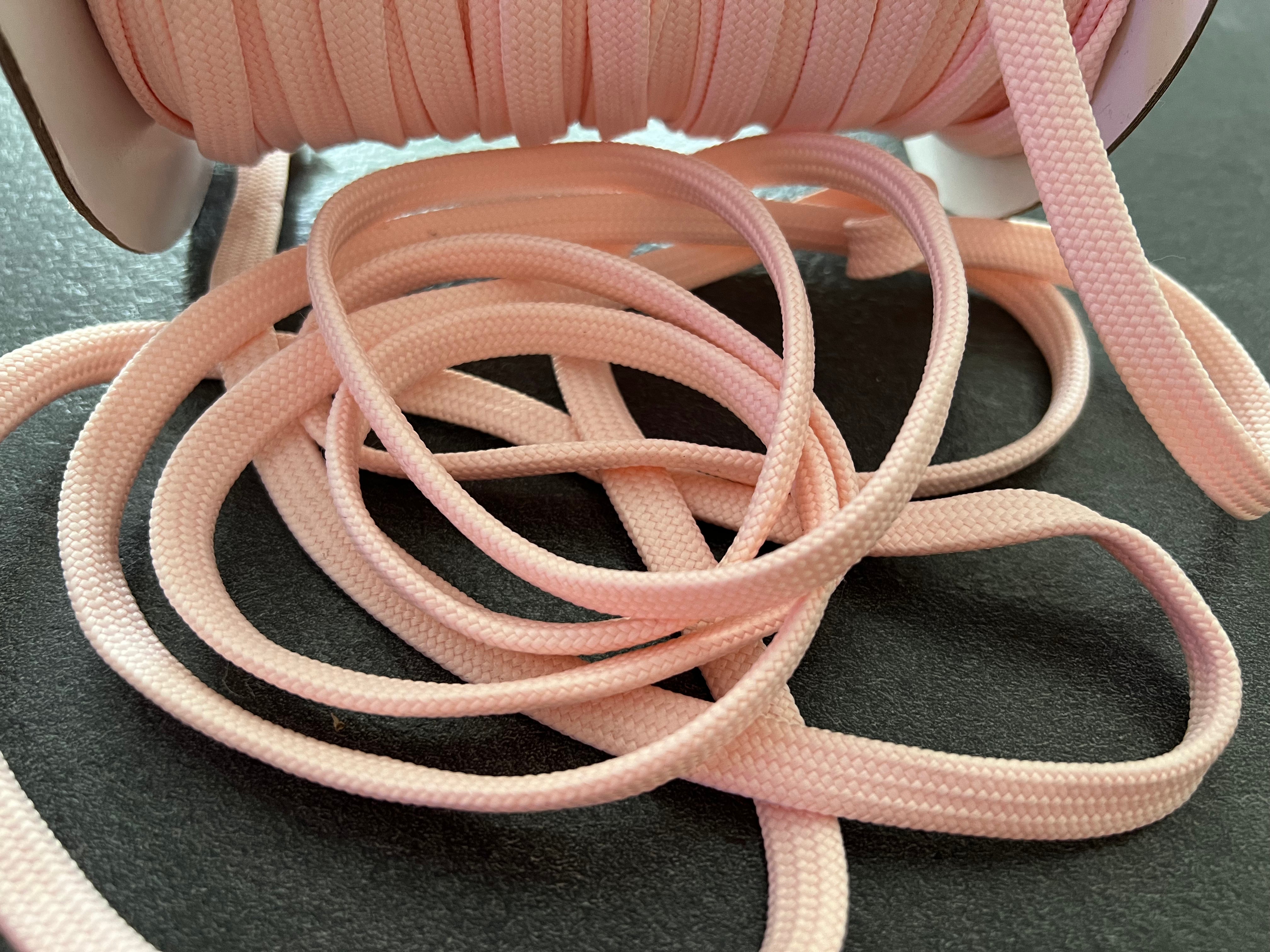CORDON TRESSÉ PLAT ROSE LAYETTE 10mm - My Little Coupon