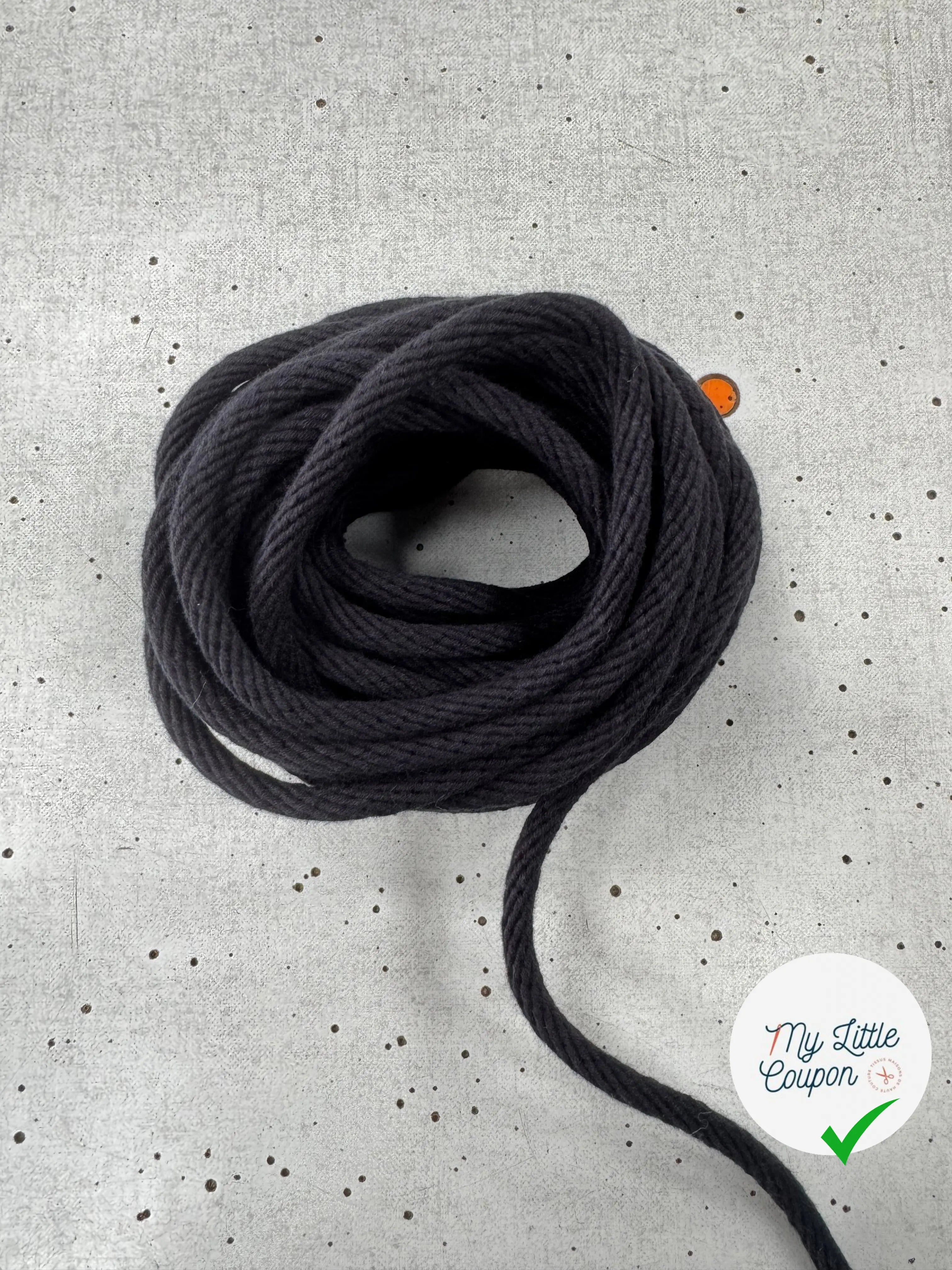CORDON TRESSÉ ROND NAVY 7mm - My Little Coupon