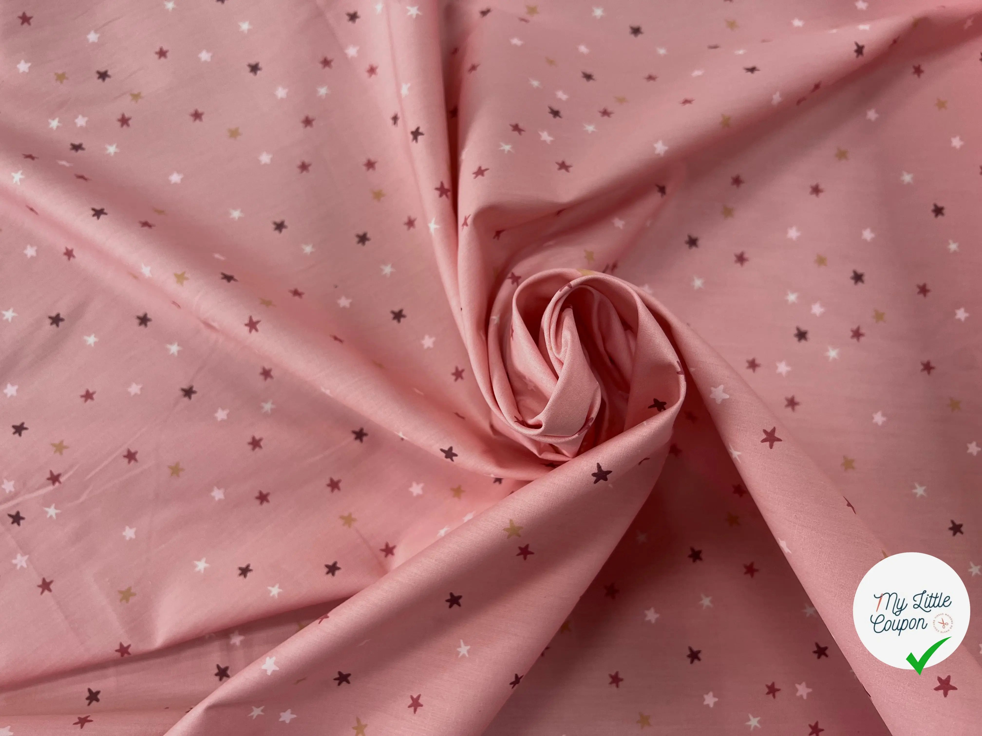COTON BÉBÉ 120 FILS MOTIF ETOILE ROSE - My Little Coupon