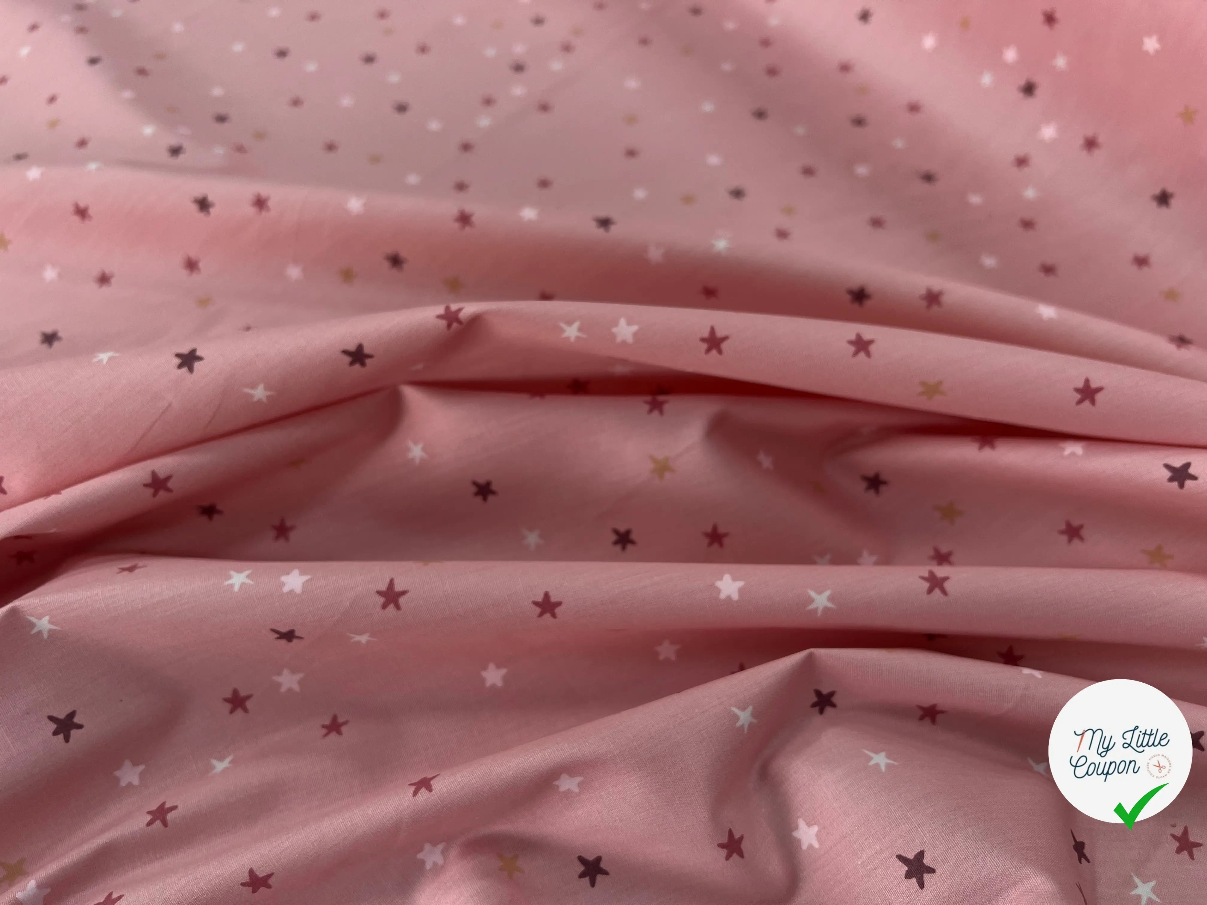 COTON BÉBÉ 120 FILS MOTIF ETOILE ROSE - My Little Coupon