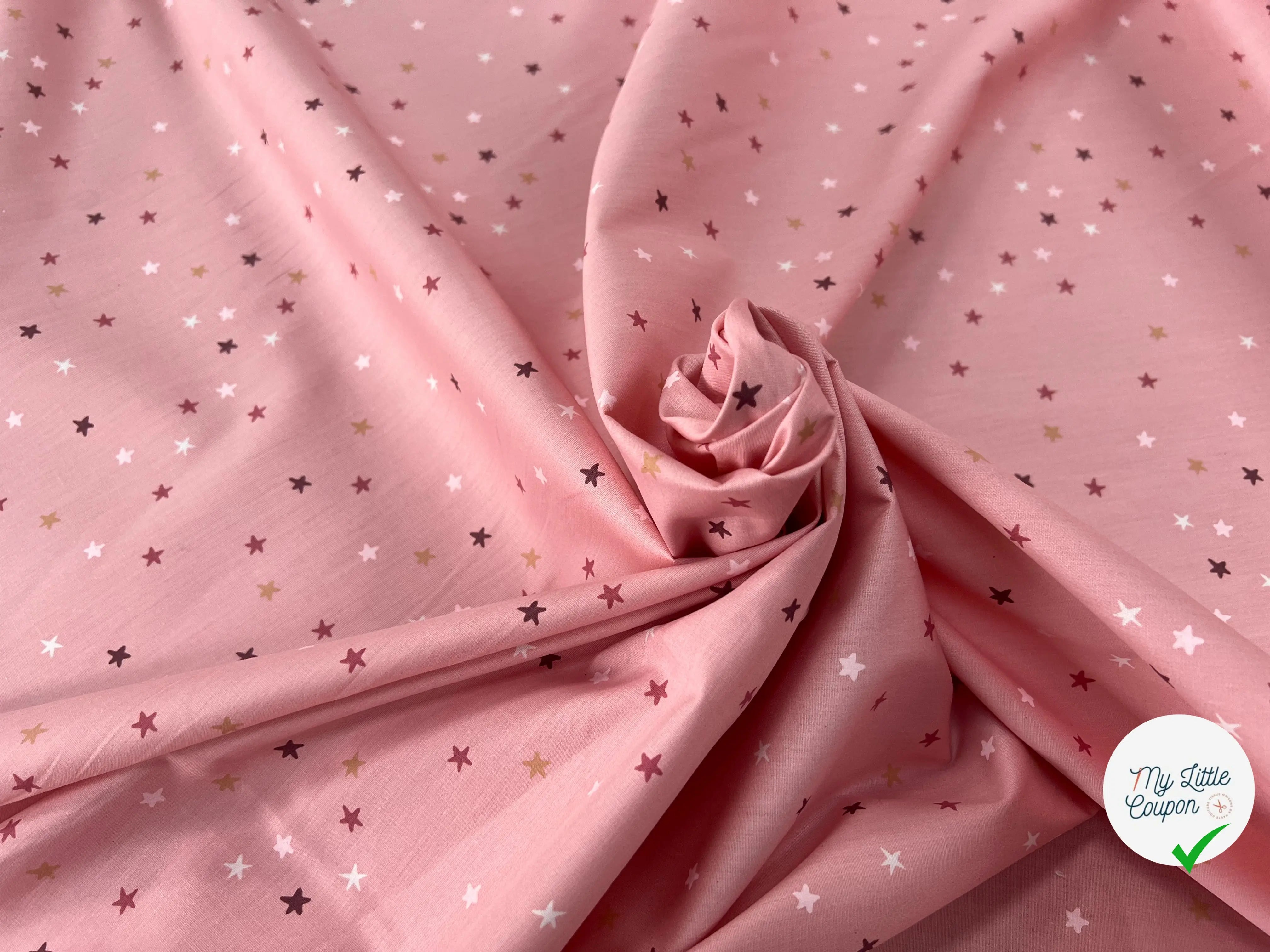 COTON BÉBÉ 120 FILS MOTIF ETOILE ROSE - My Little Coupon