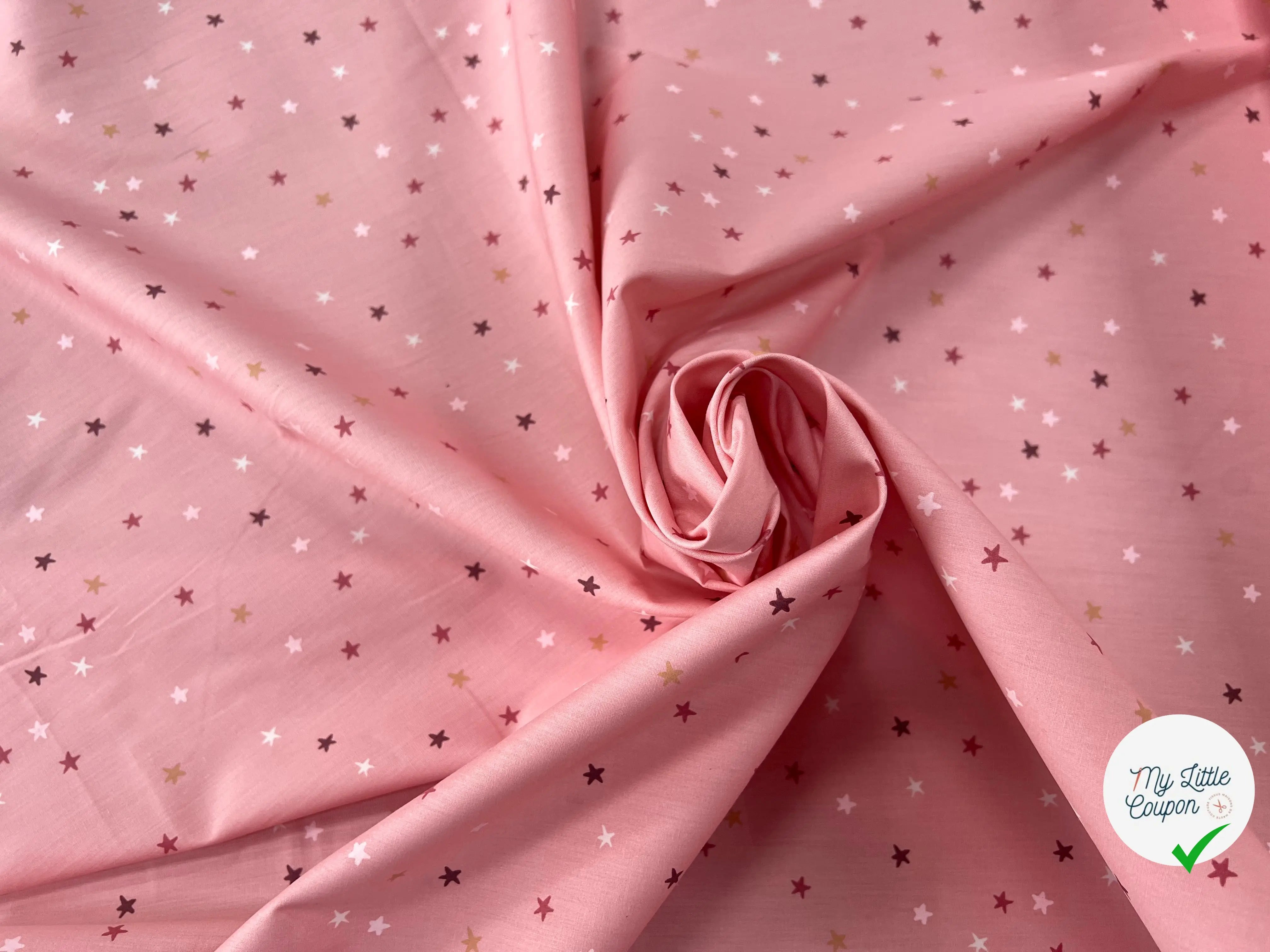 COTON BÉBÉ 120 FILS MOTIF ETOILE ROSE - My Little Coupon