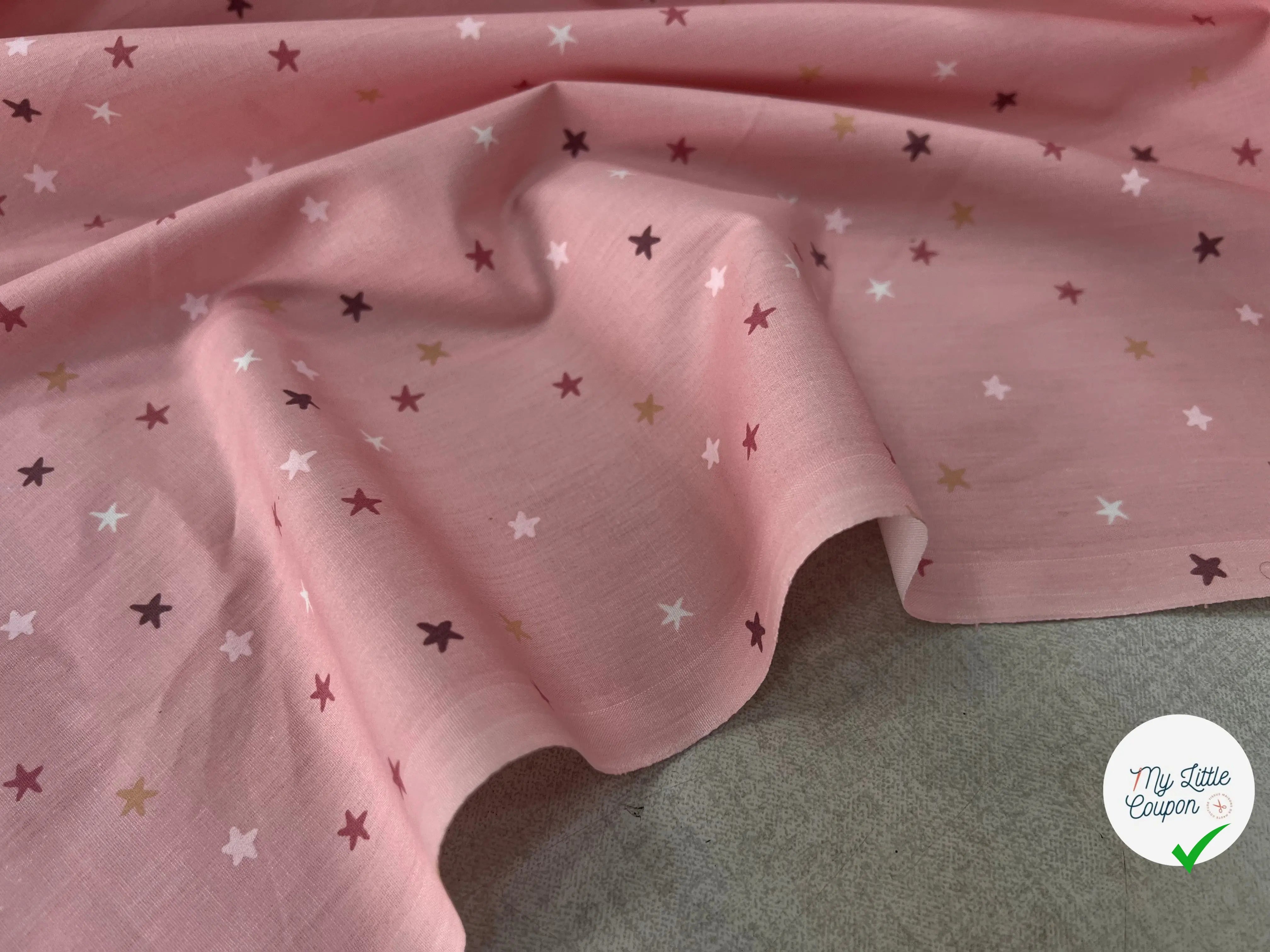COTON BÉBÉ 120 FILS MOTIF ETOILE ROSE - My Little Coupon