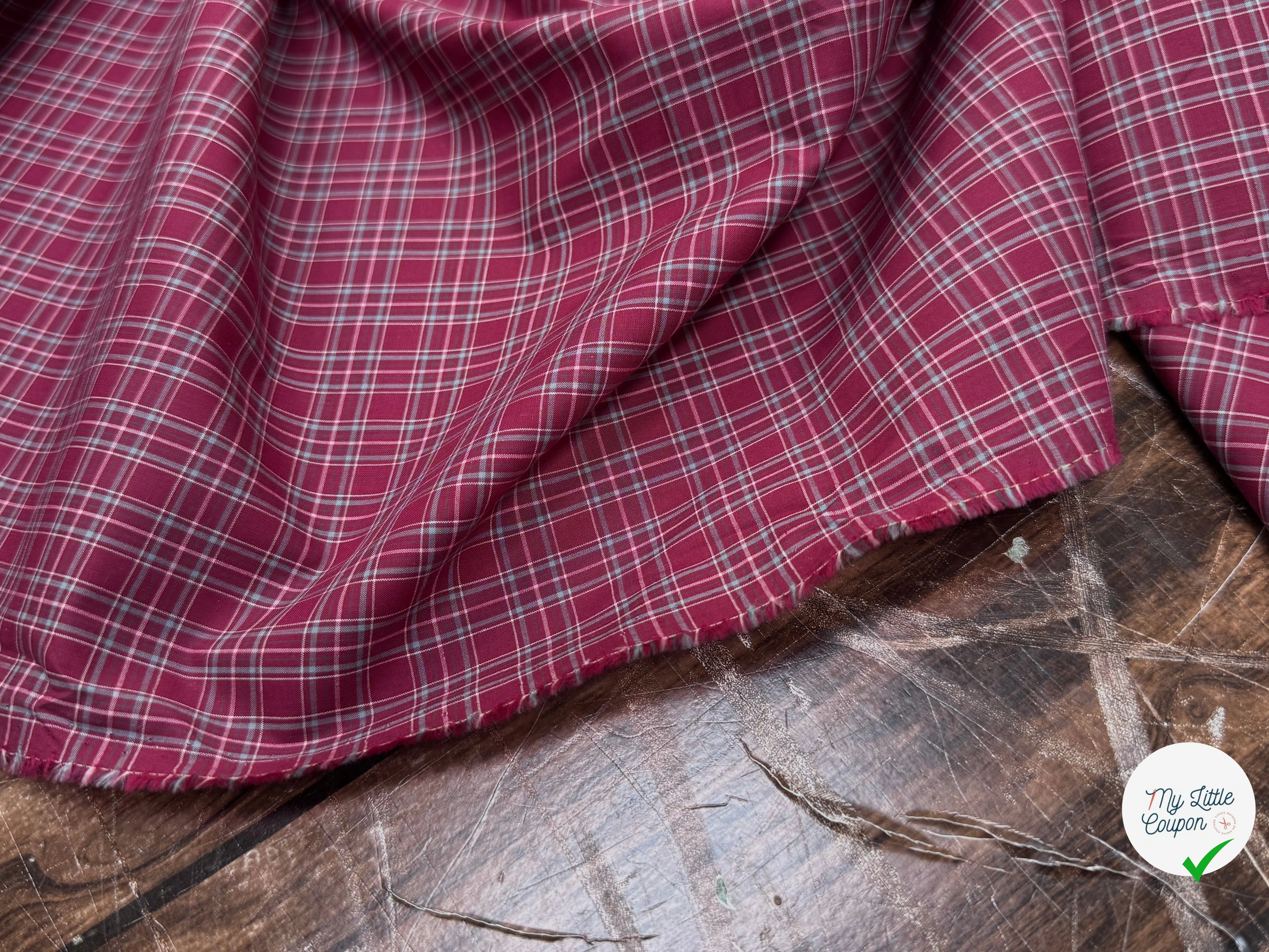 COTON CHEMISE  À CARREAUX BORDEAUX - My Little Coupon