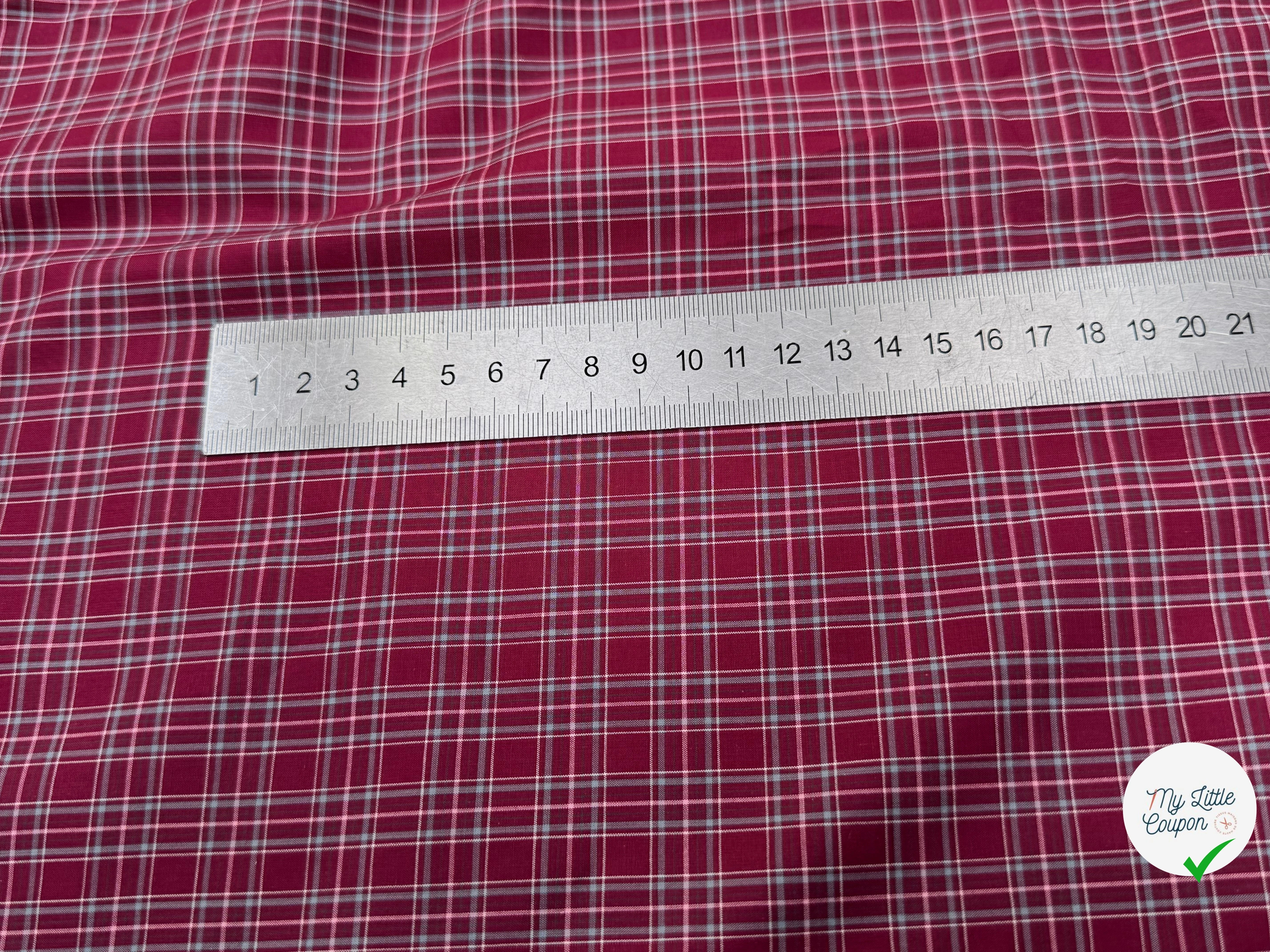 COTON CHEMISE  À CARREAUX BORDEAUX - My Little Coupon