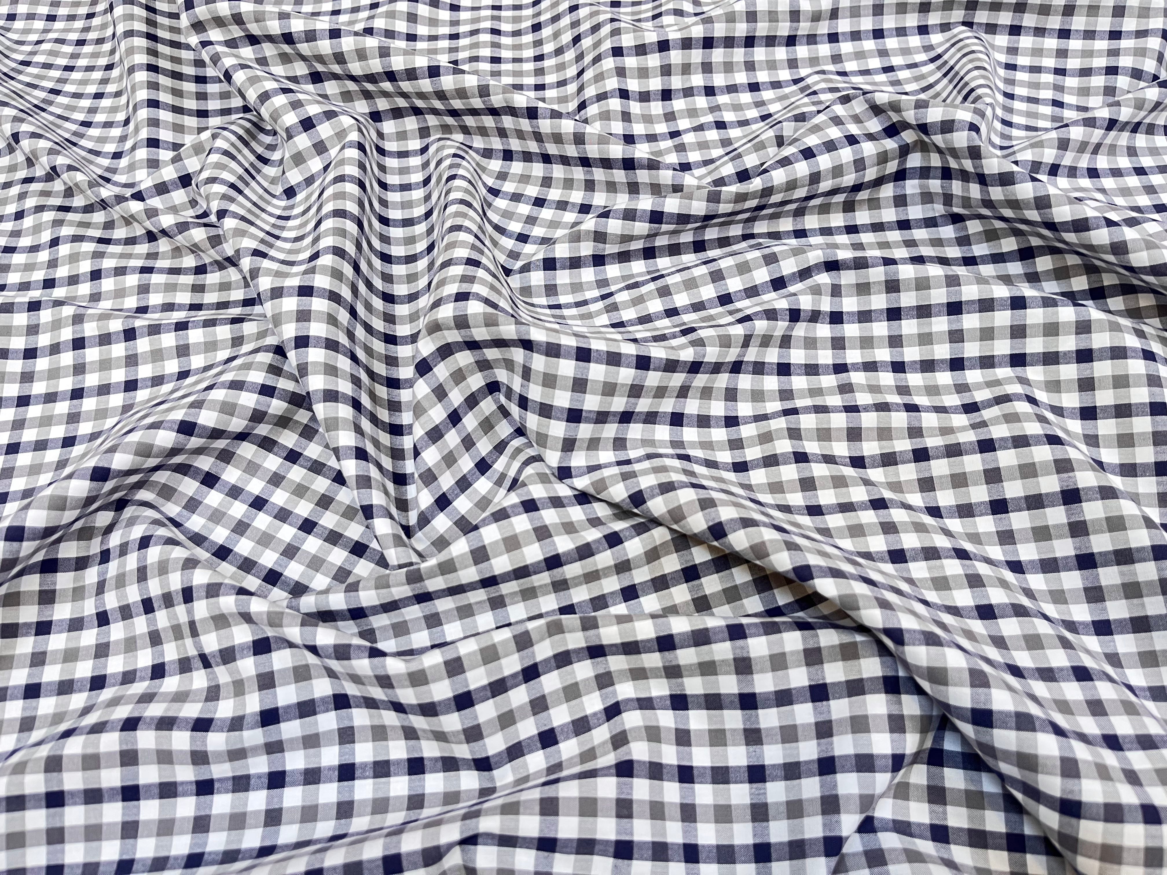 COTON CHEMISE CARREAUX BLANC GRIS BLEU - My Little Coupon