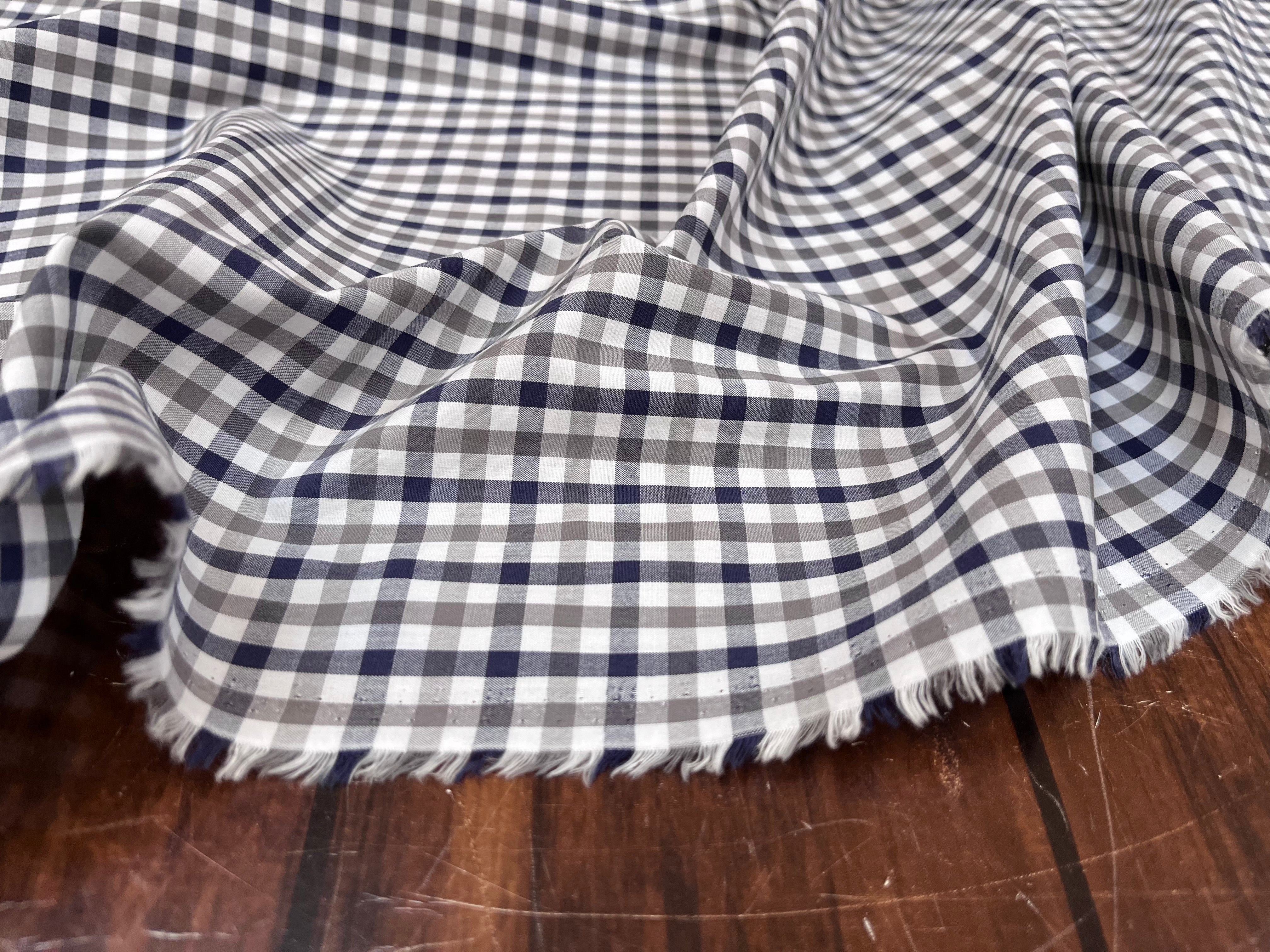 COTON CHEMISE CARREAUX BLANC GRIS BLEU - My Little Coupon