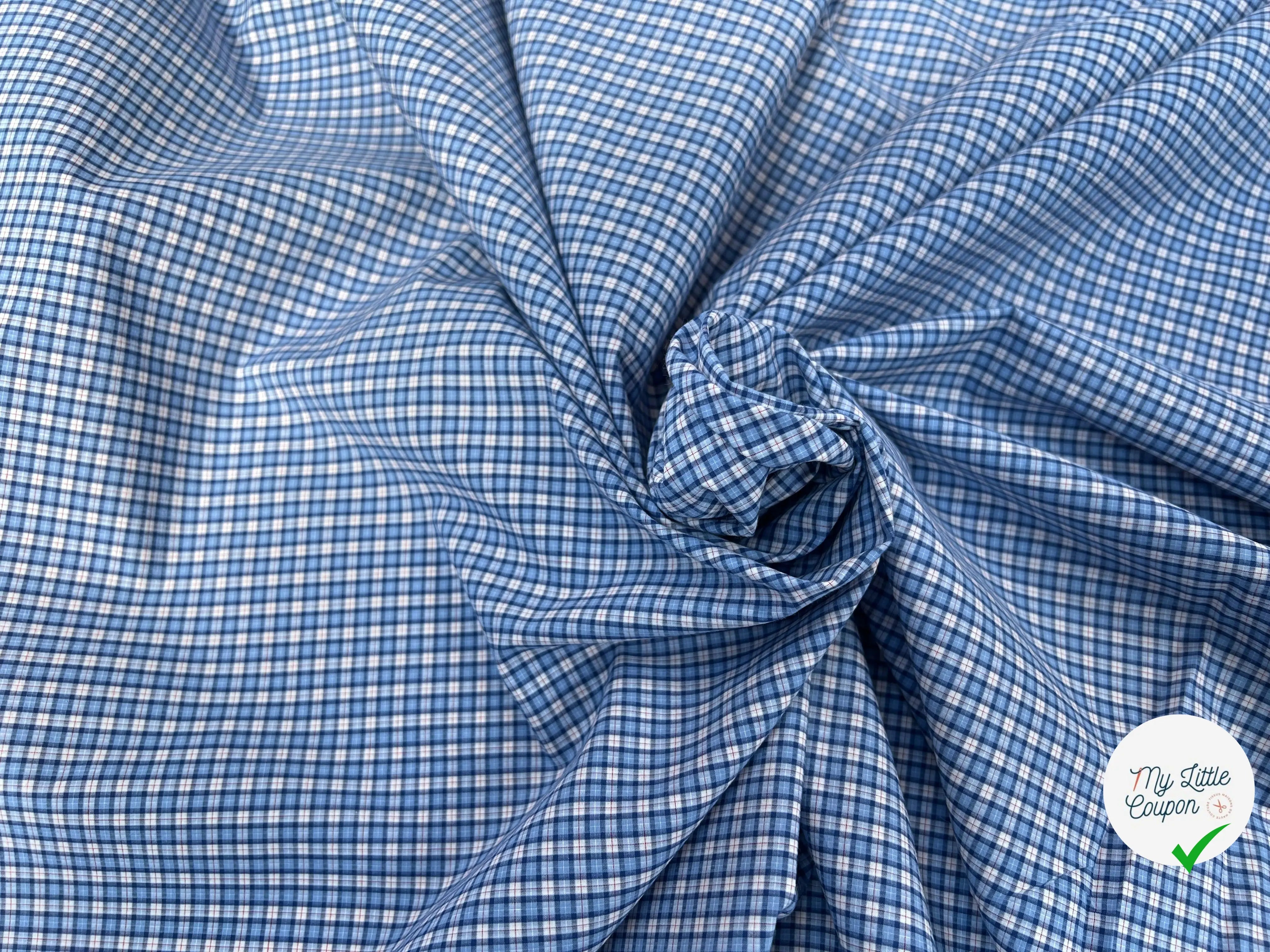 COTON CHEMISE CARREAUX BLEU BLANC ROUGE - My Little Coupon