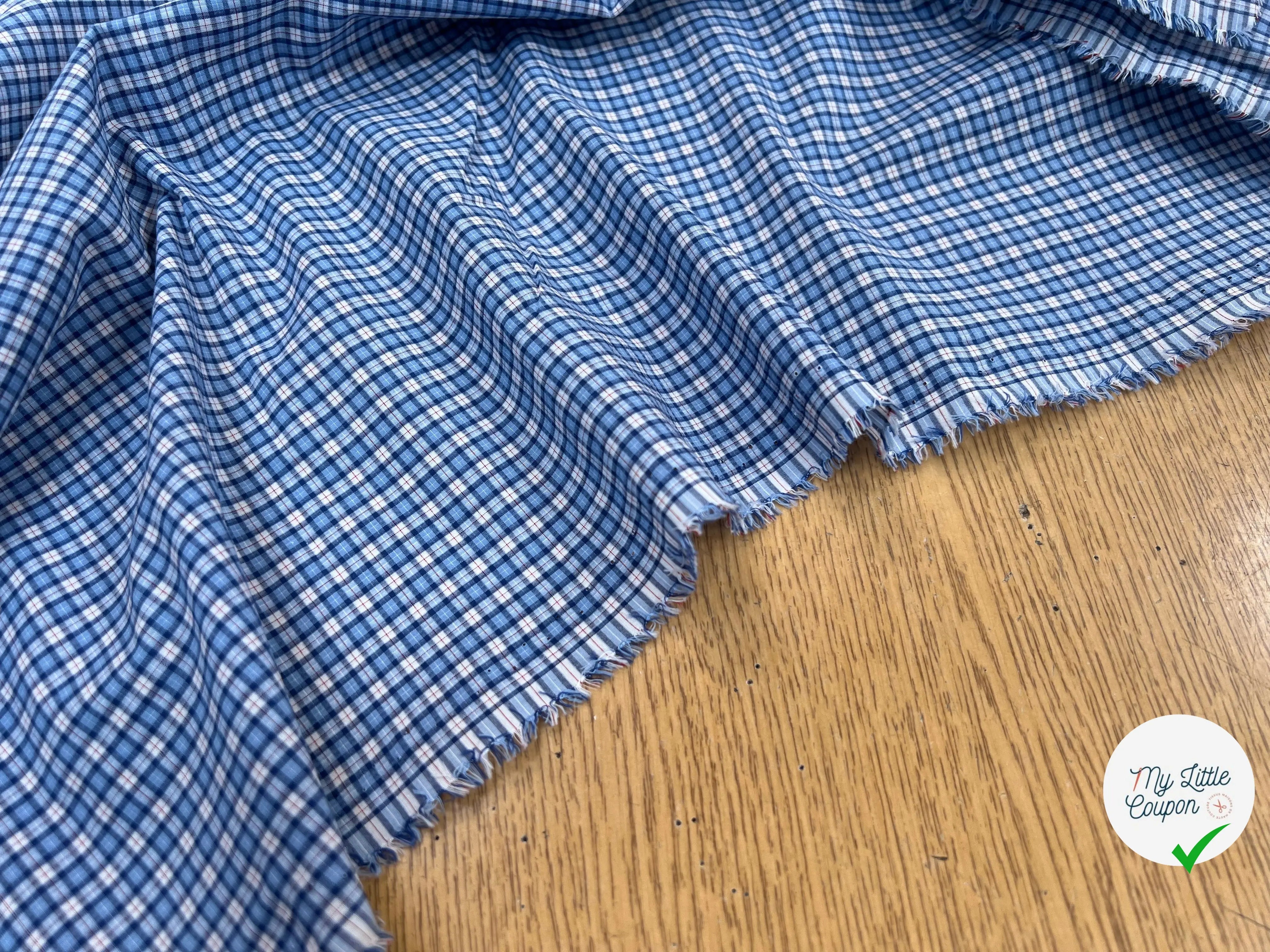 COTON CHEMISE CARREAUX BLEU BLANC ROUGE - My Little Coupon