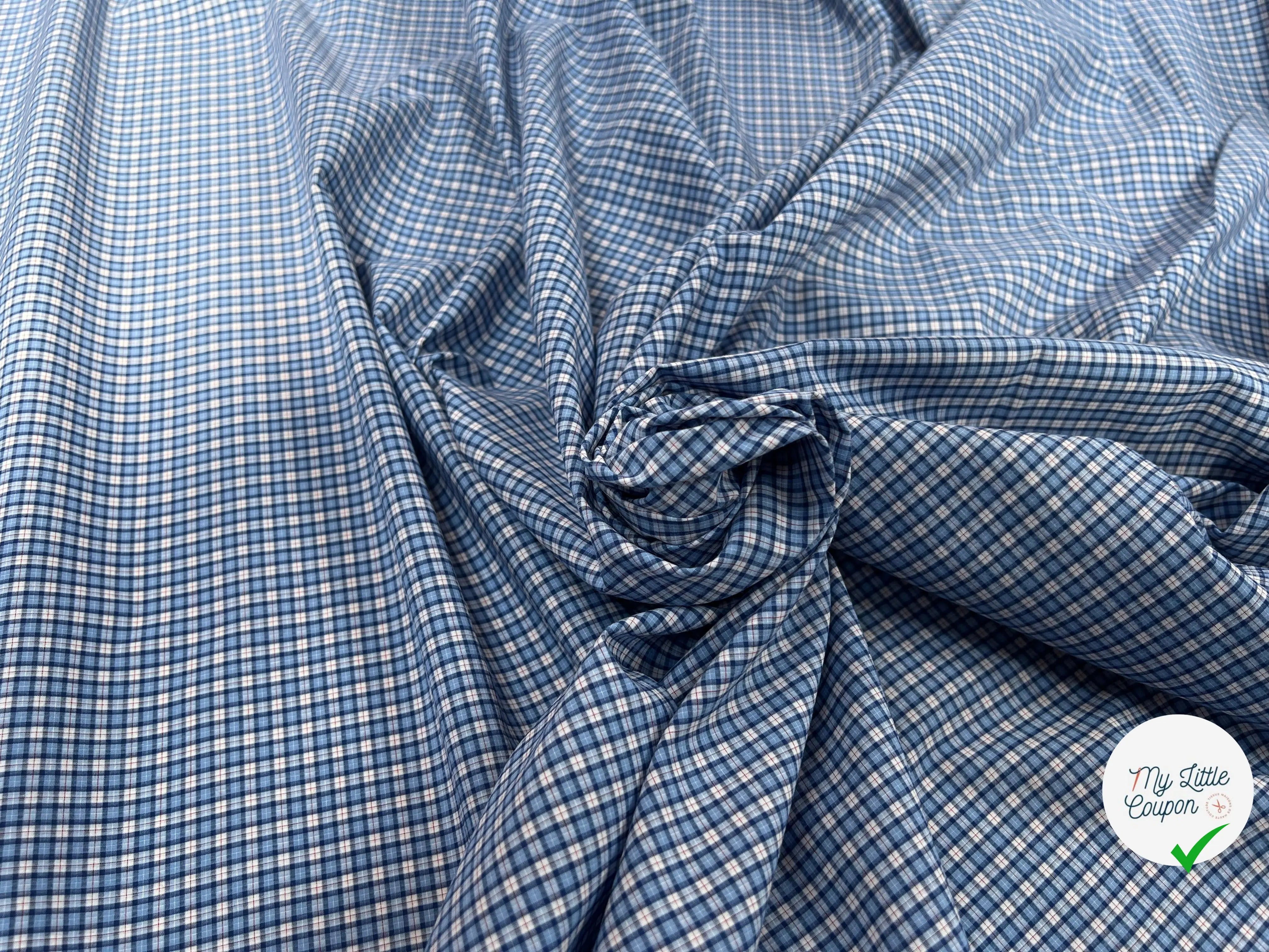 COTON CHEMISE CARREAUX BLEU BLANC ROUGE - My Little Coupon