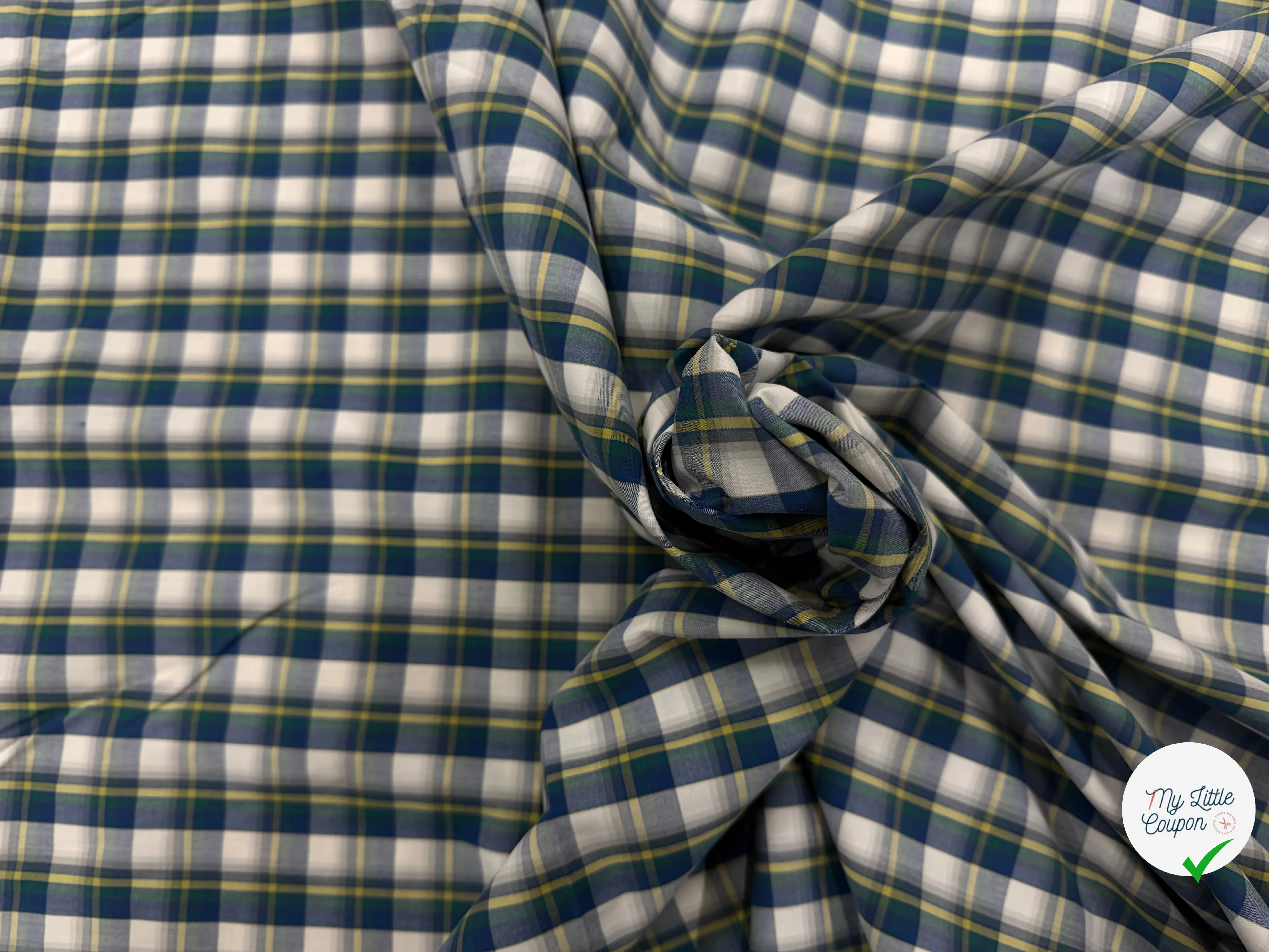 GREEN YELLOW CHECKED COTTON SHIRT - My Little Coupon
