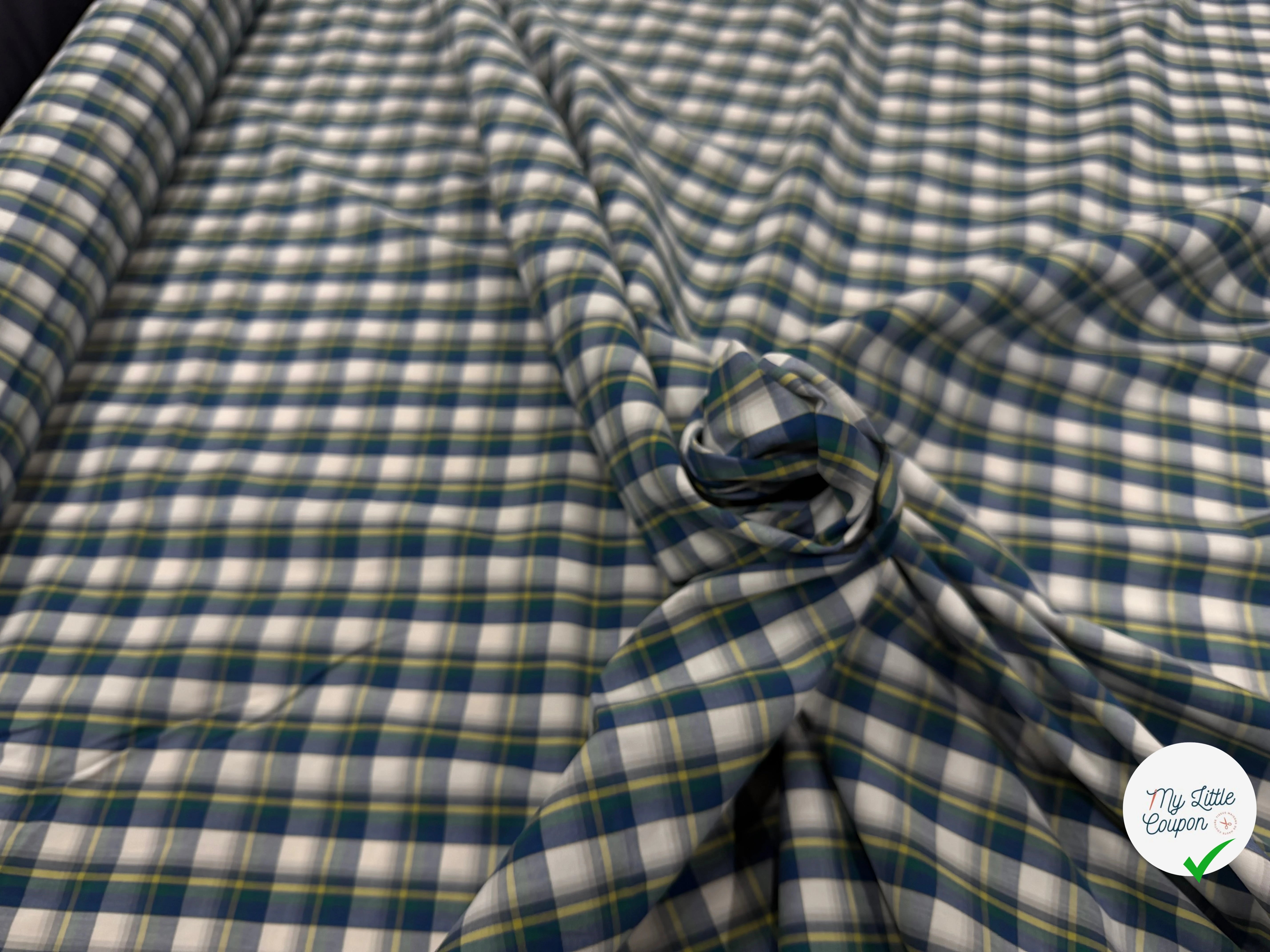 CAMISA DE ALGODÓN A CUADROS VERDE AMARILLO - My Little Coupon