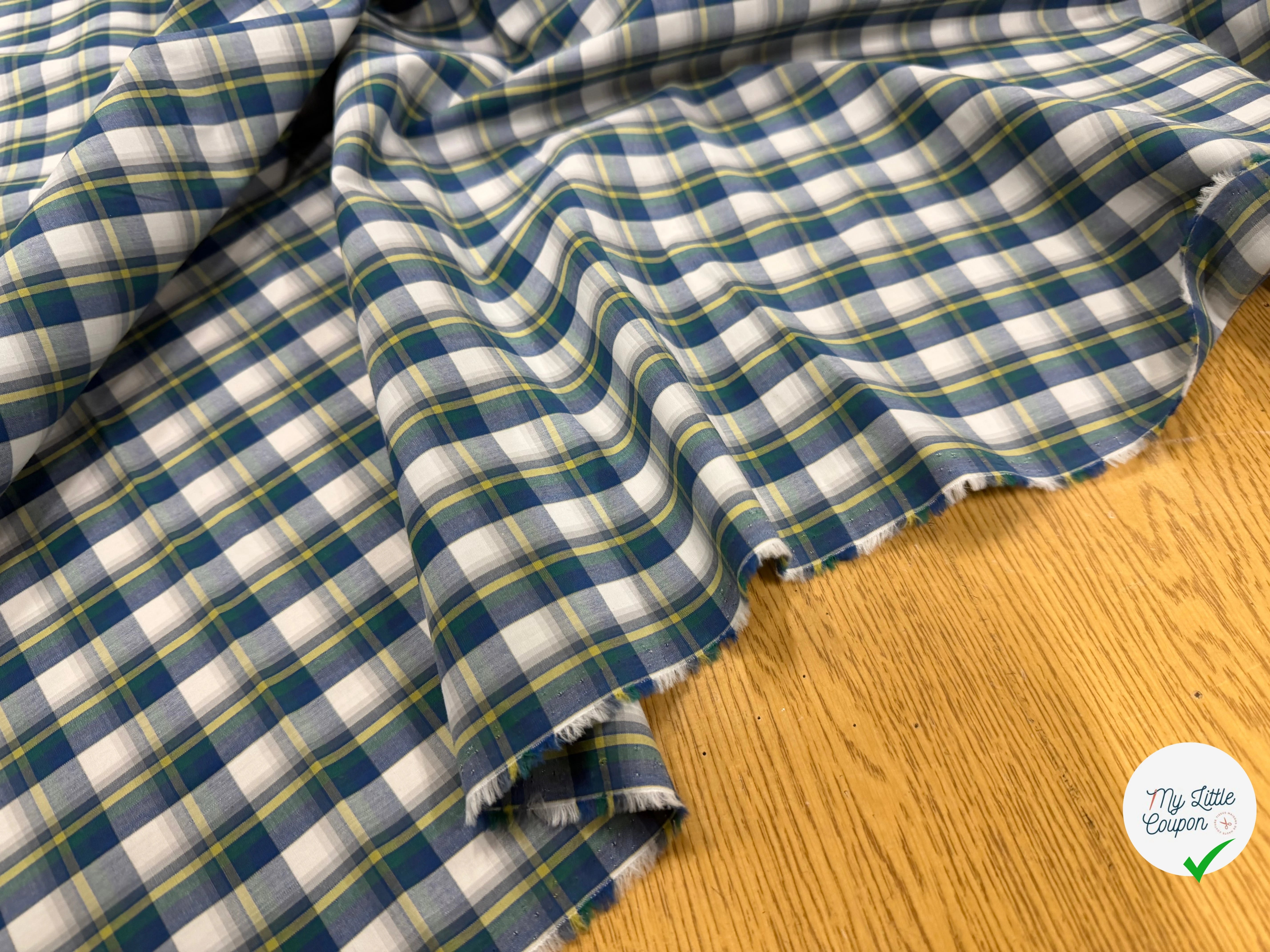 GREEN YELLOW CHECKED COTTON SHIRT - My Little Coupon