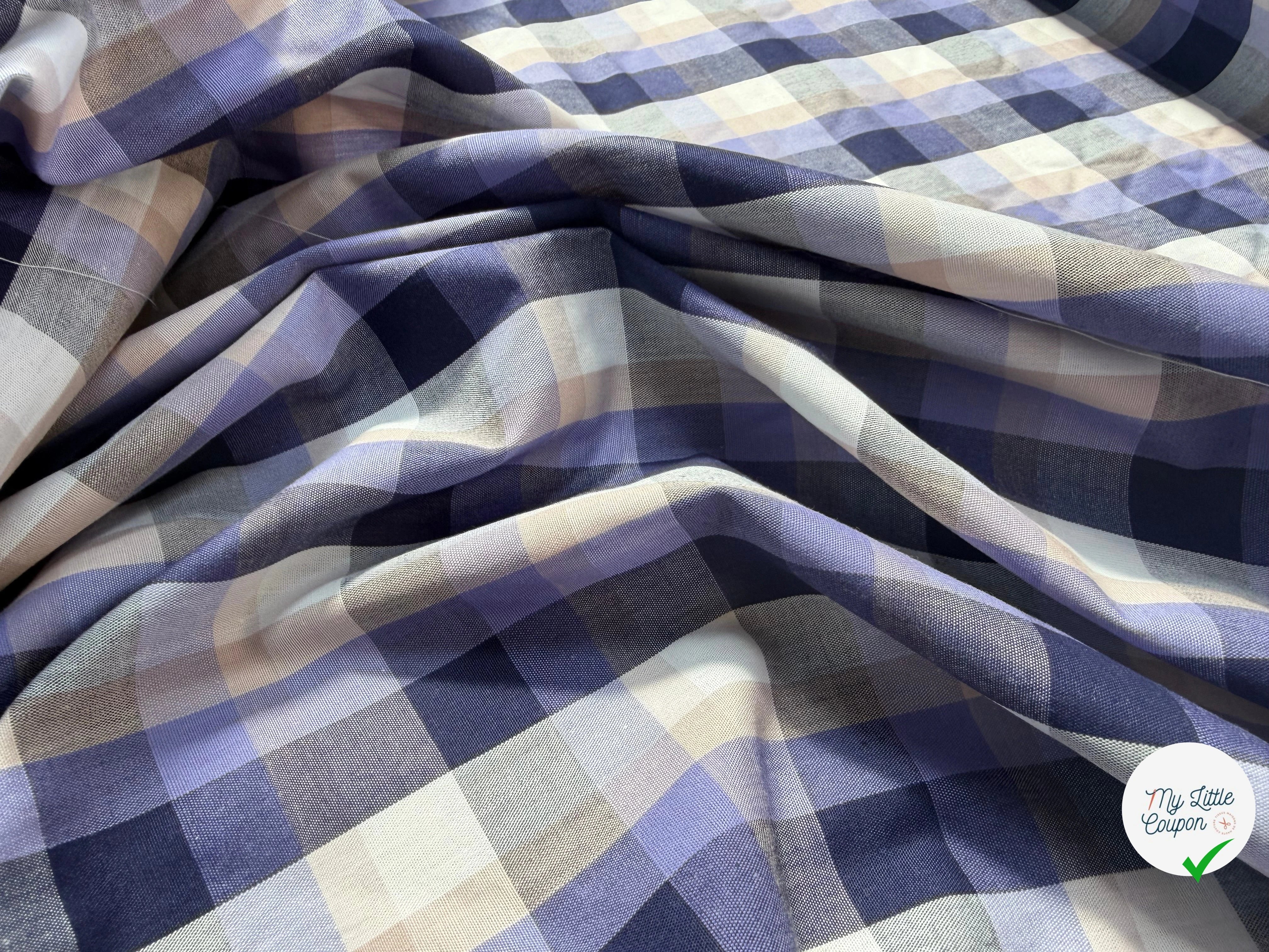 COTON CHEMISE CARREAUX VIOLET - My Little Coupon