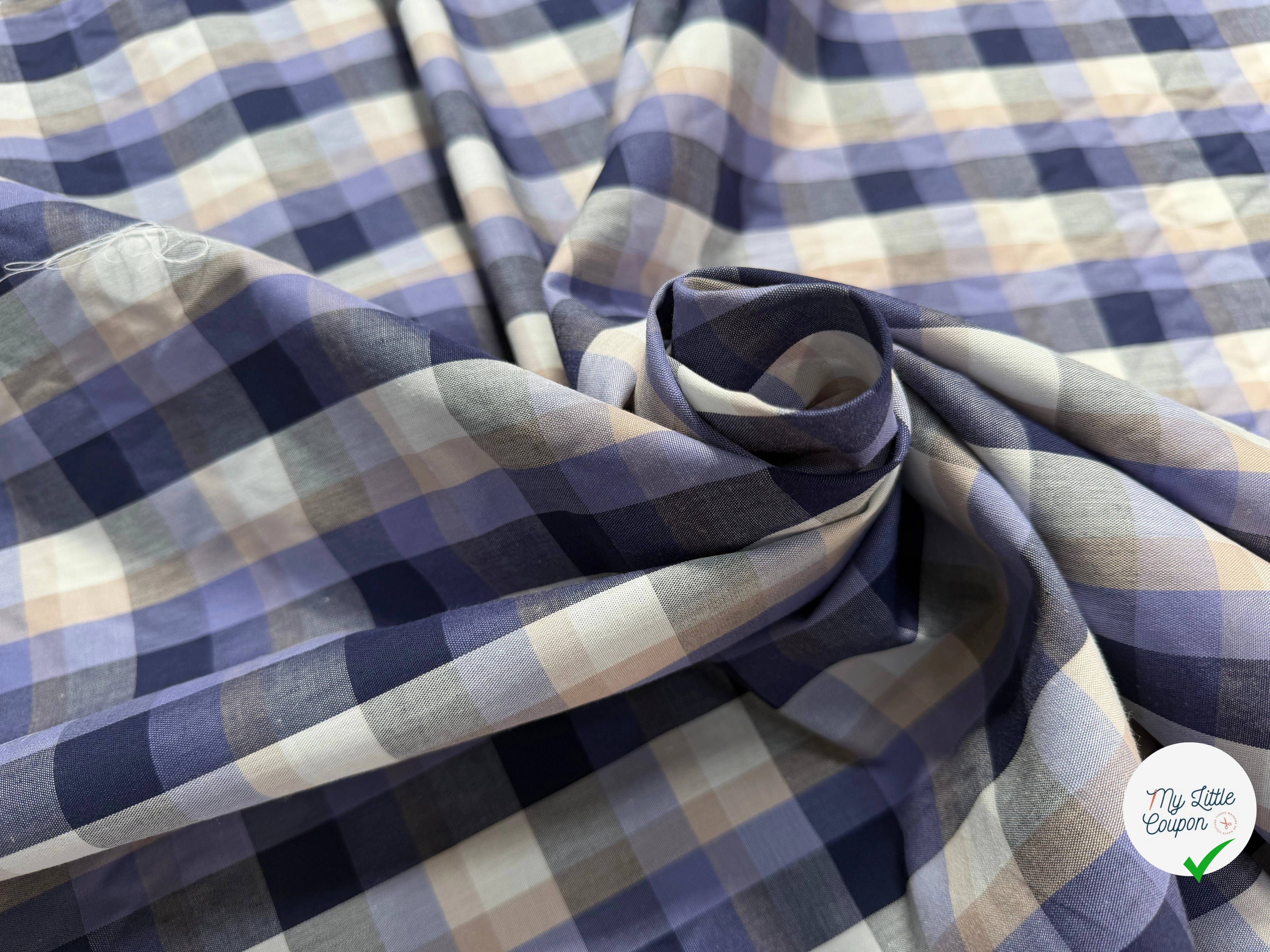 COTON CHEMISE CARREAUX VIOLET - My Little Coupon