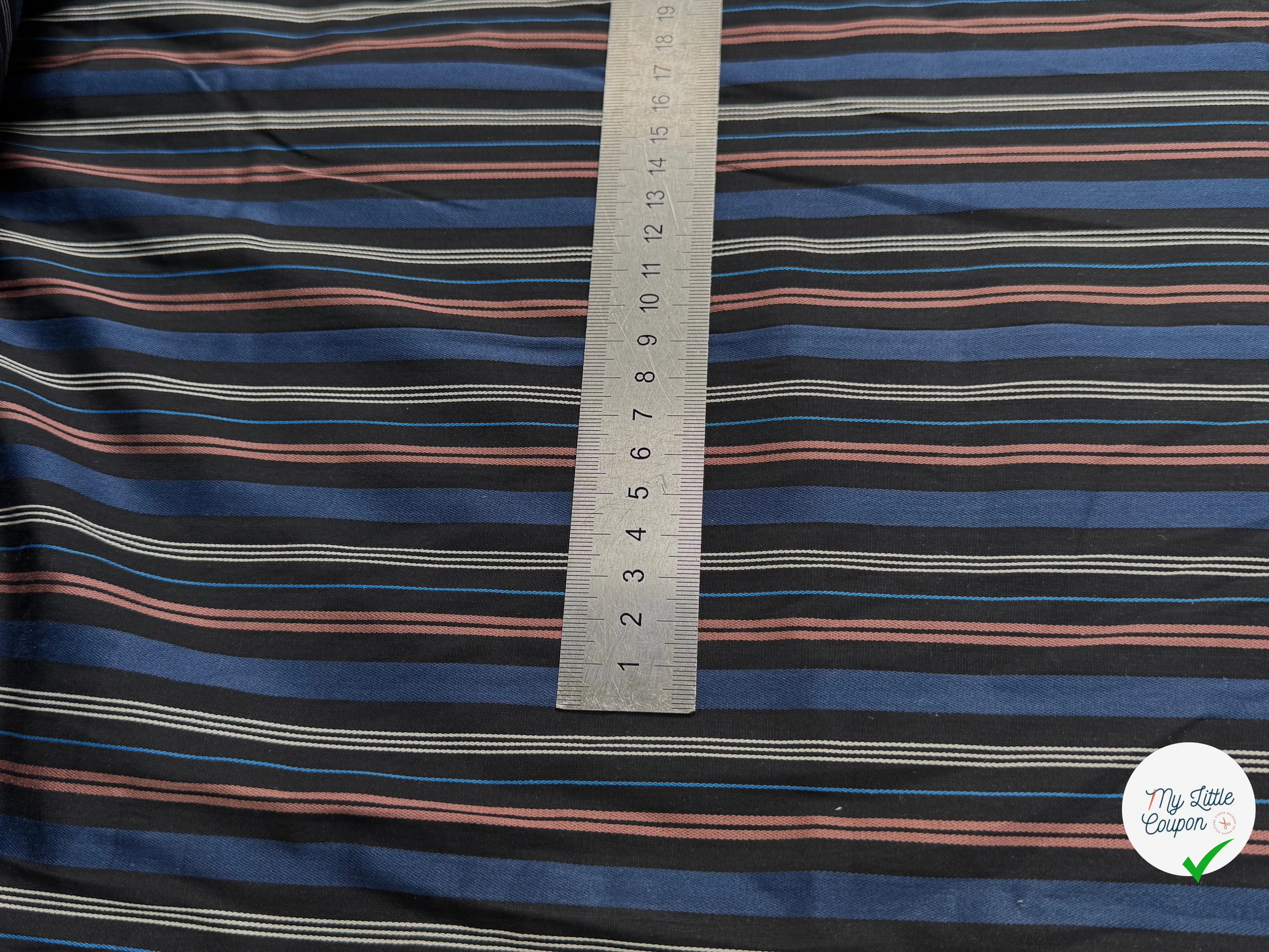 COTON CHEMISE CHIC RAYURES MULTICOLOR BLEU NOIR - My Little Coupon