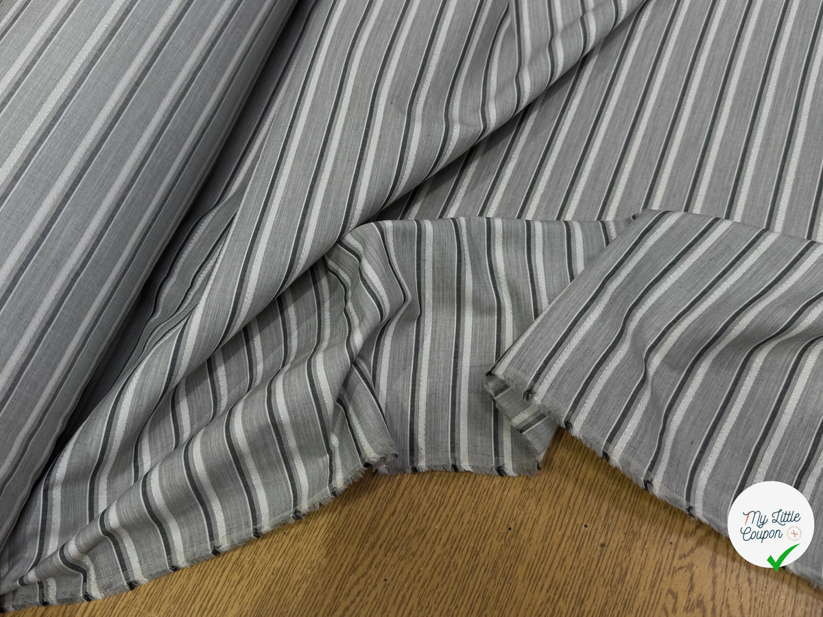 COTON CHEMISE LÉGER GRIS À RAYURES - My Little Coupon
