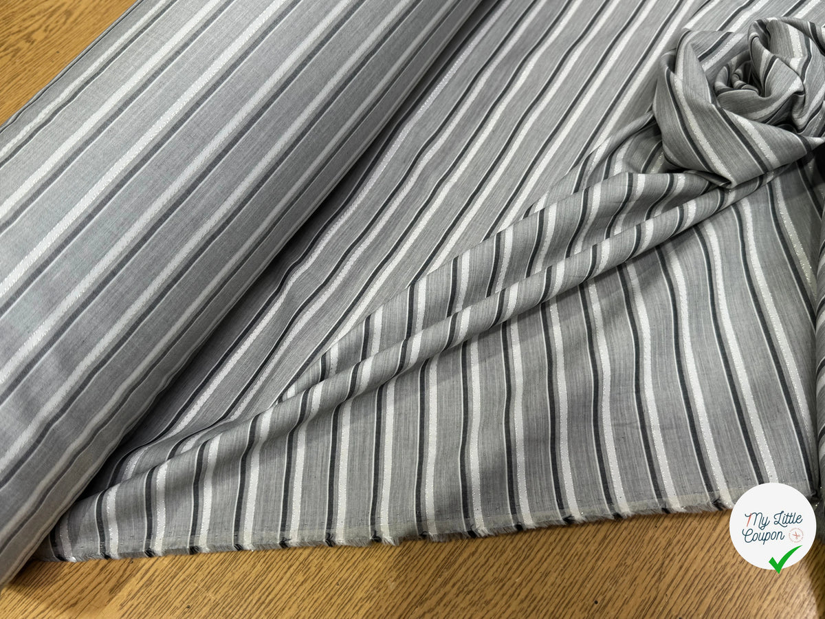 COTON CHEMISE LÉGER GRIS À RAYURES - My Little Coupon