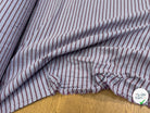 Tissu coton chemise stretch rayé bleu ciel - texture en gros plan