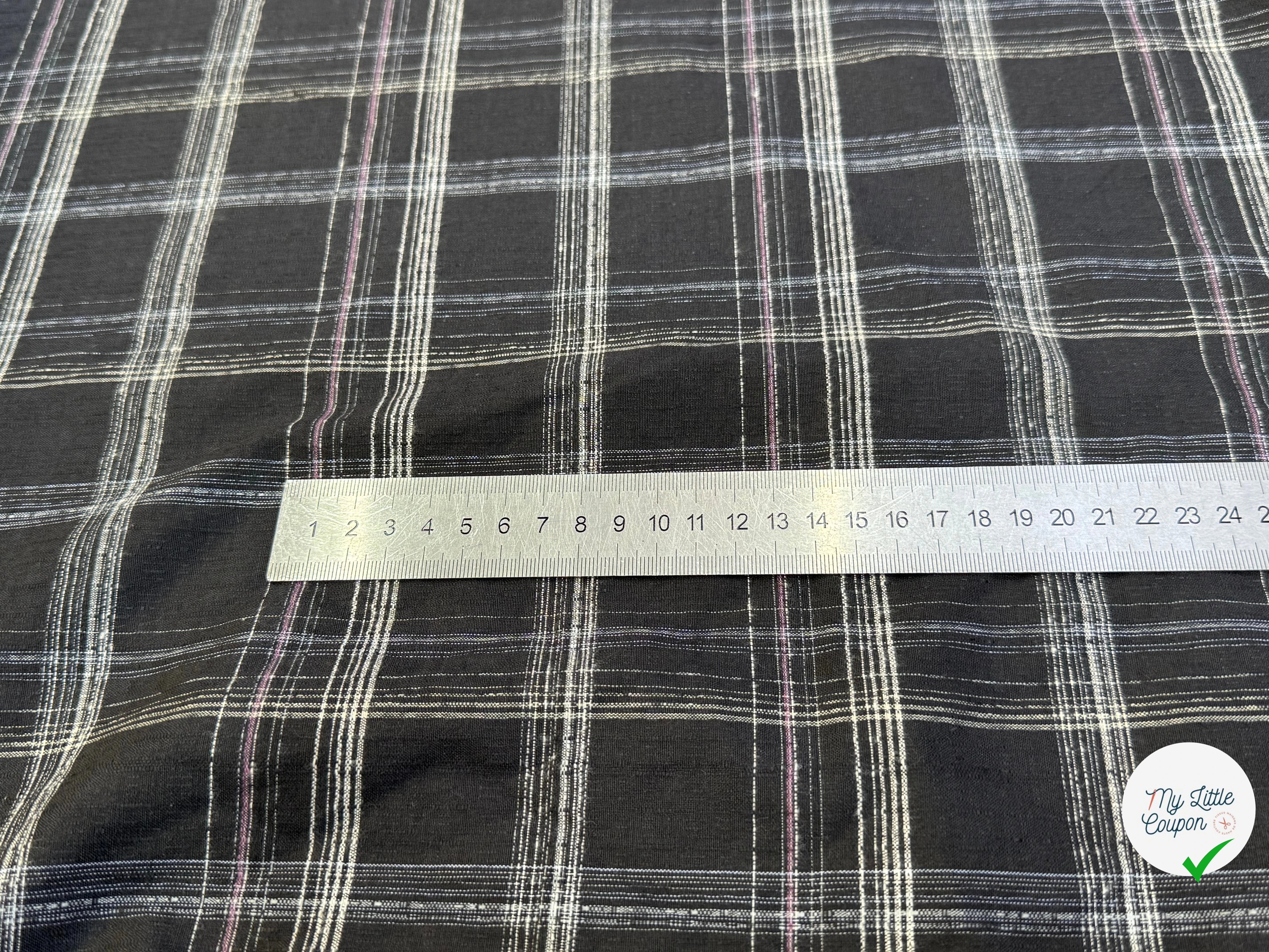 COTON CHEMISE LÉGÈREMENT DUVETEUX À CARREAUX ANTHRACITE NOIR - My Little Coupon