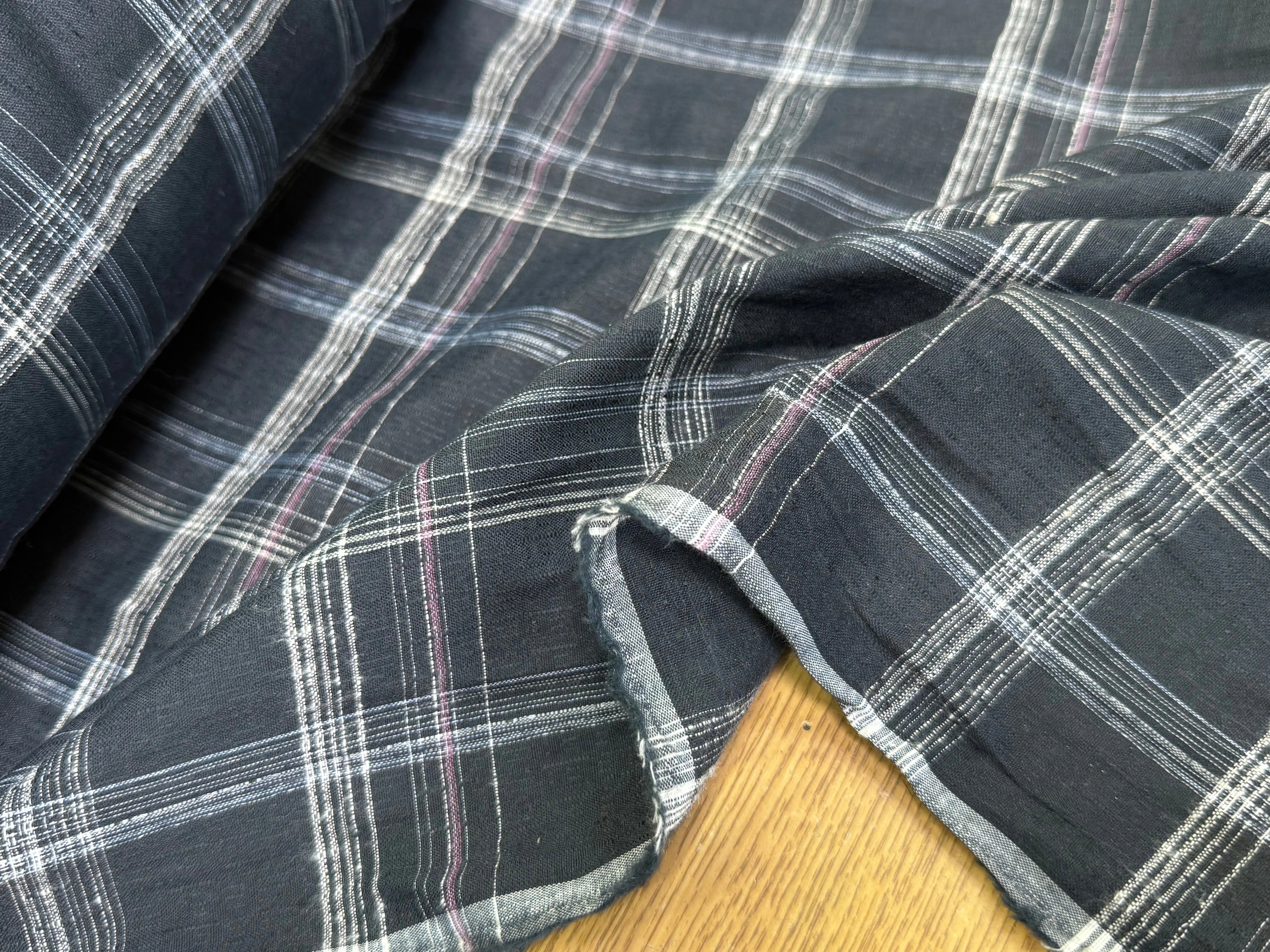 COTON CHEMISE LÉGÈREMENT DUVETEUX À CARREAUX GRIS BLEUTÉ - My Little Coupon