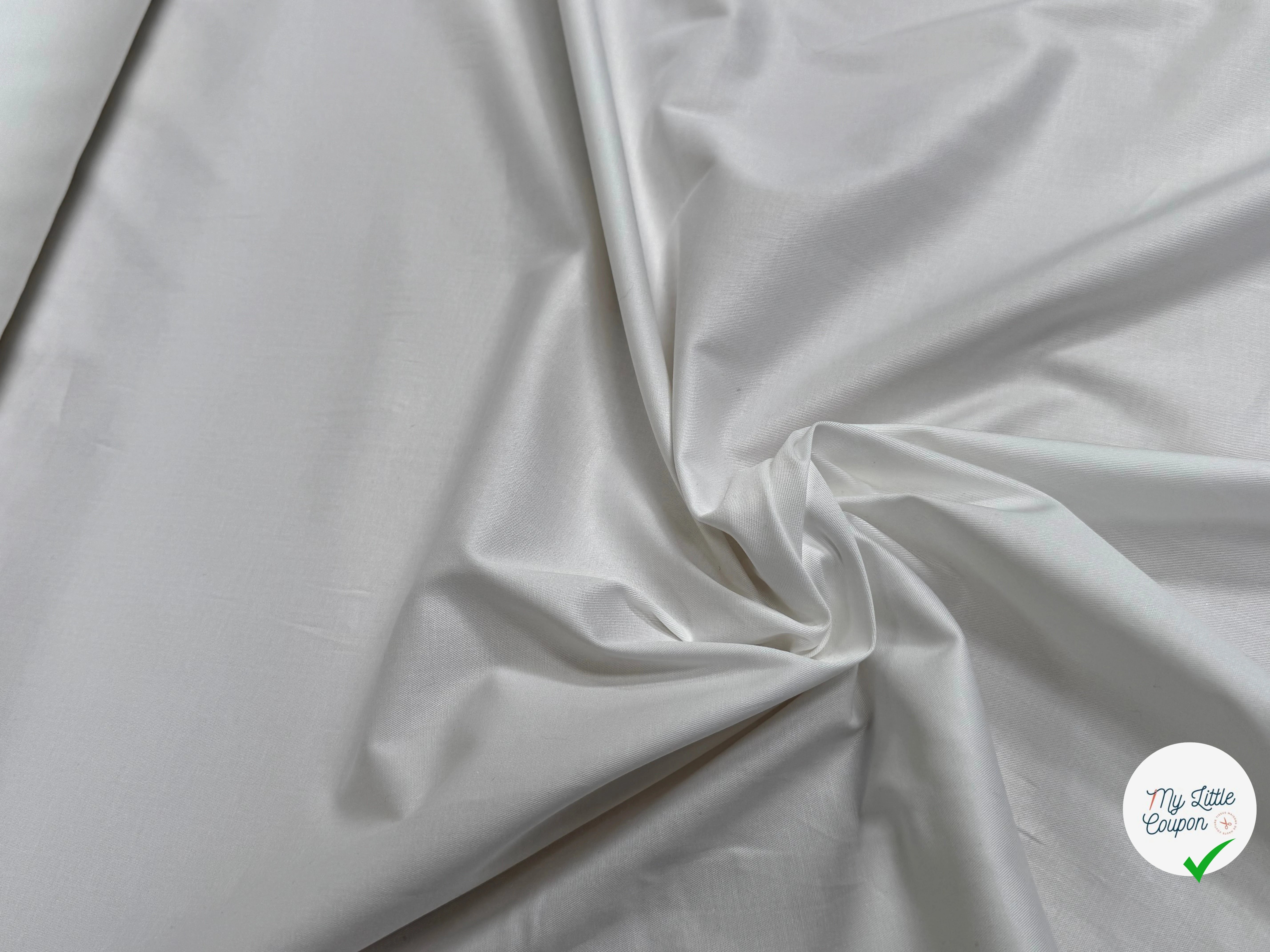 COTON CHEMISE SERGÉ FLUIDE BLANC STRETCH - My Little Coupon