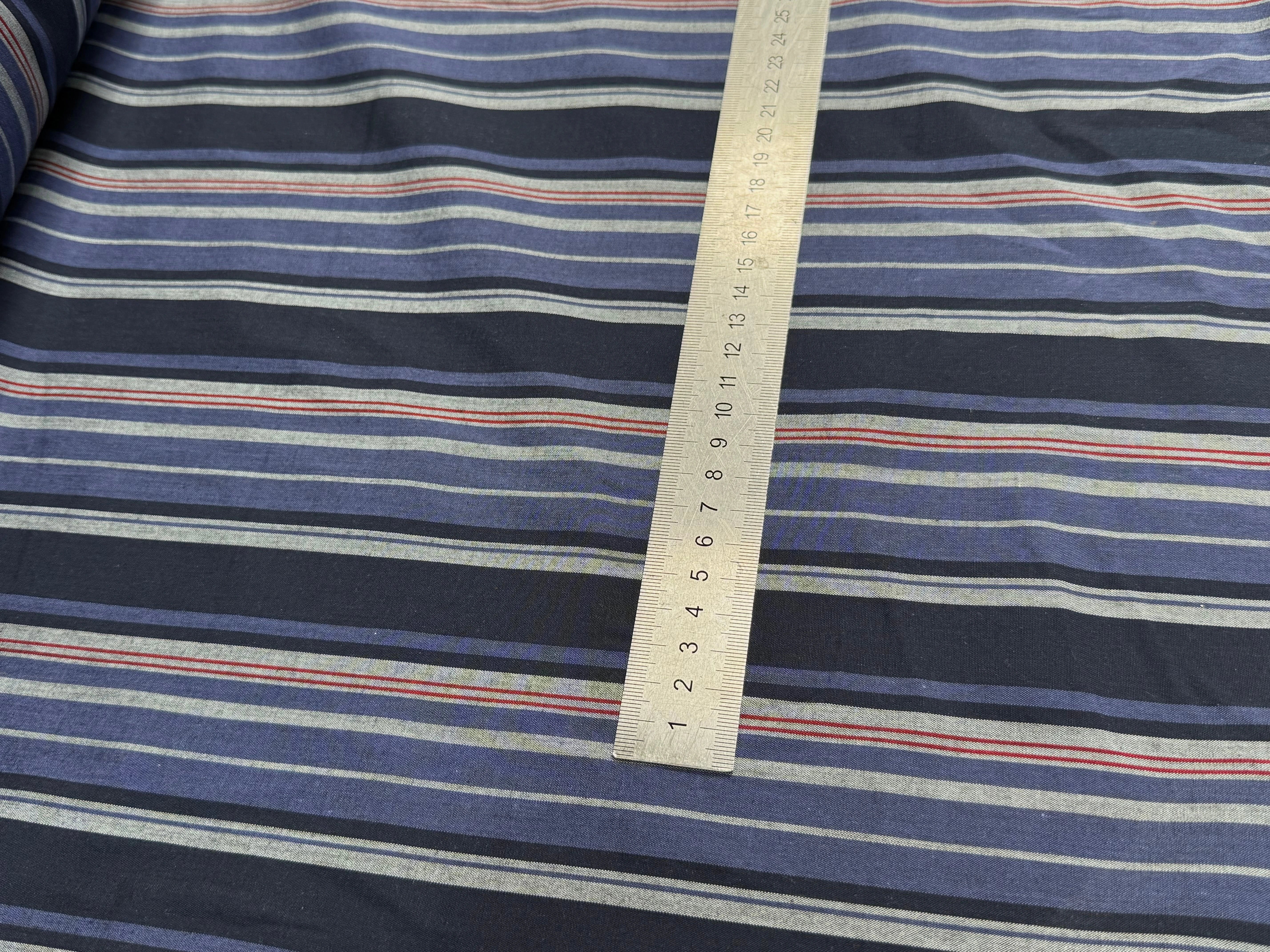COTON CHEMISE SUPERBE RAYURES MULTICOLOR NAVY NOIR ROUGE - My Little Coupon