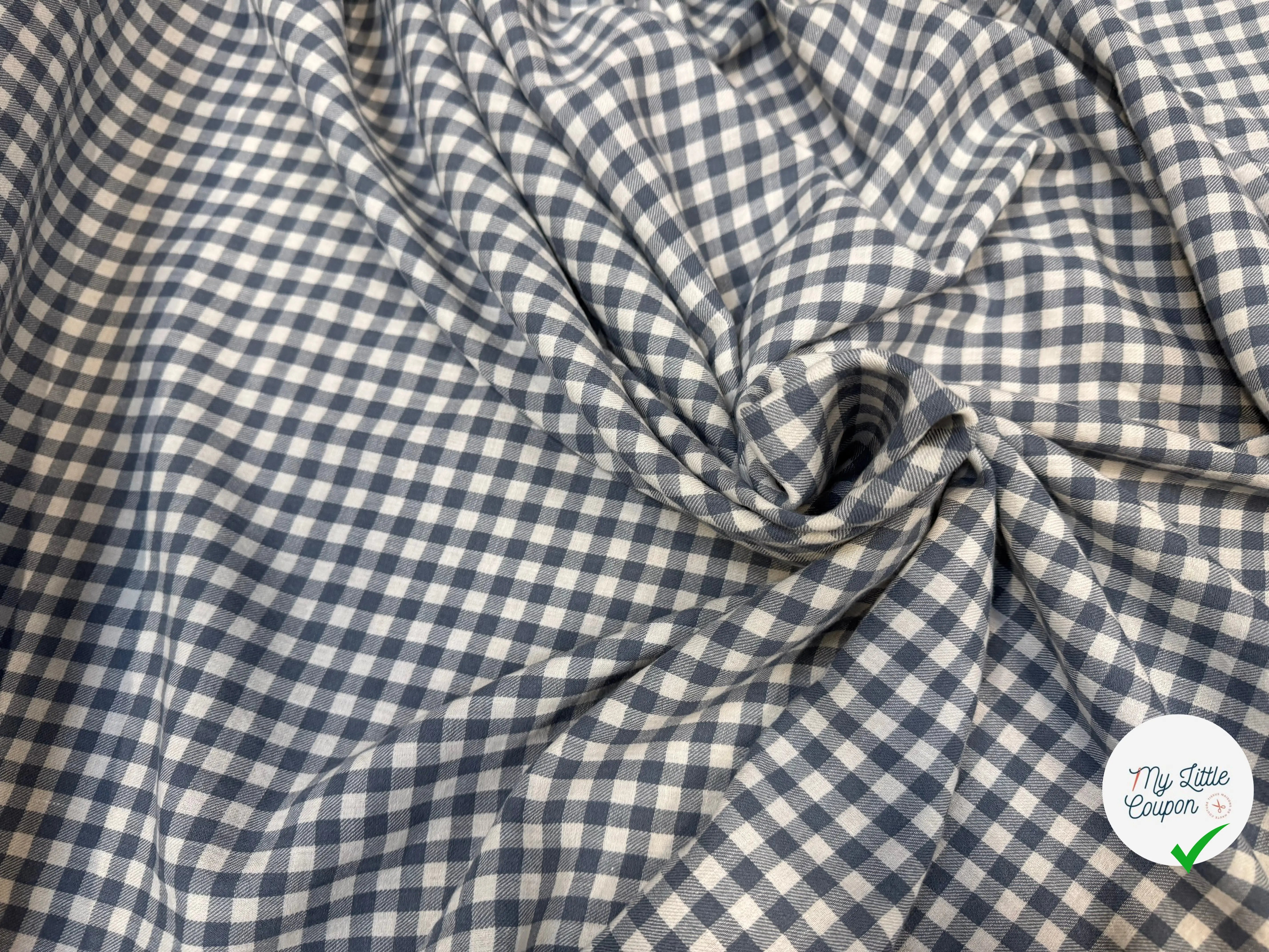 COTON DAMIER TRAPPEUR ARDOISE - My Little Coupon