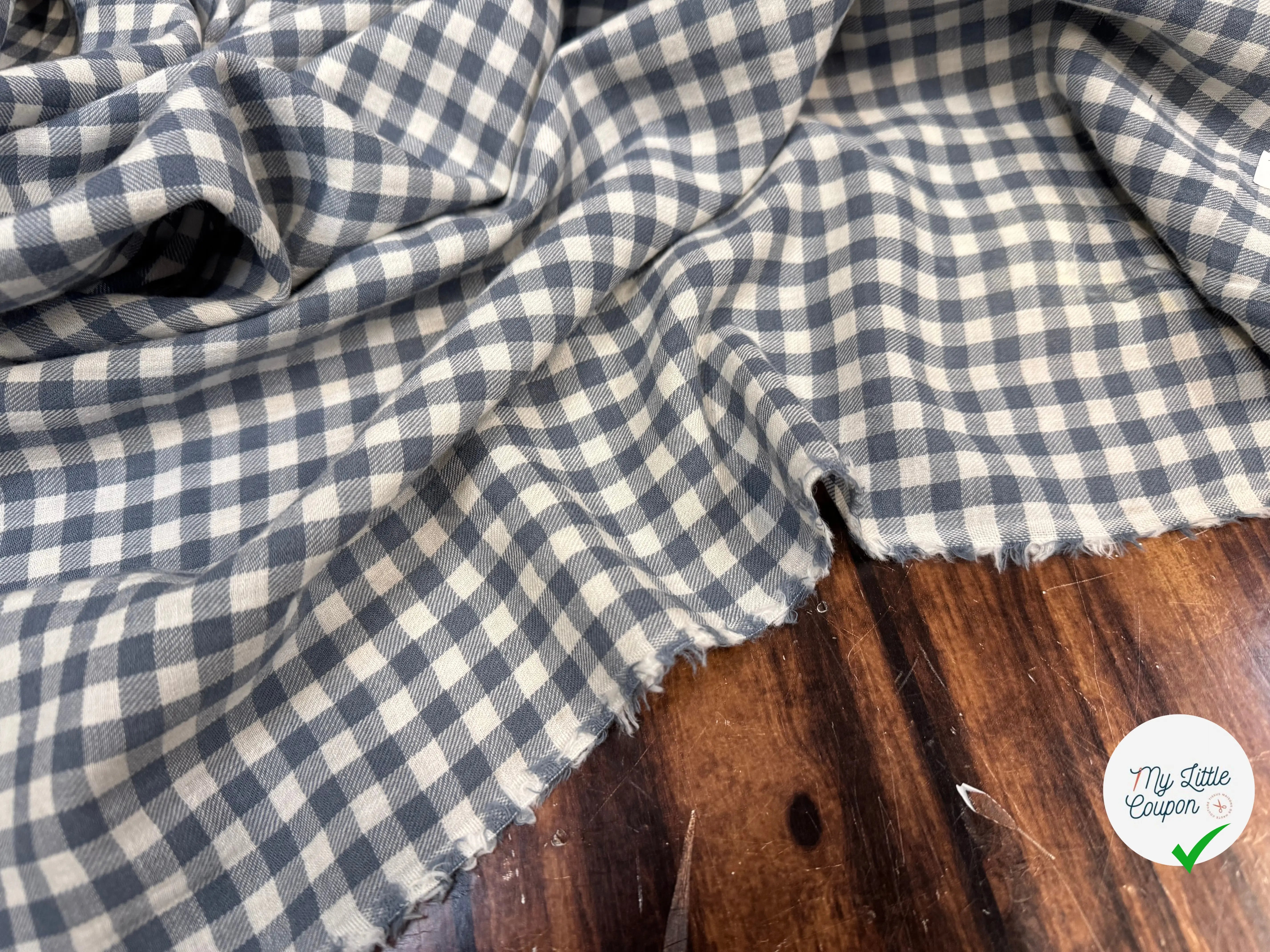 COTON DAMIER TRAPPEUR ARDOISE - My Little Coupon