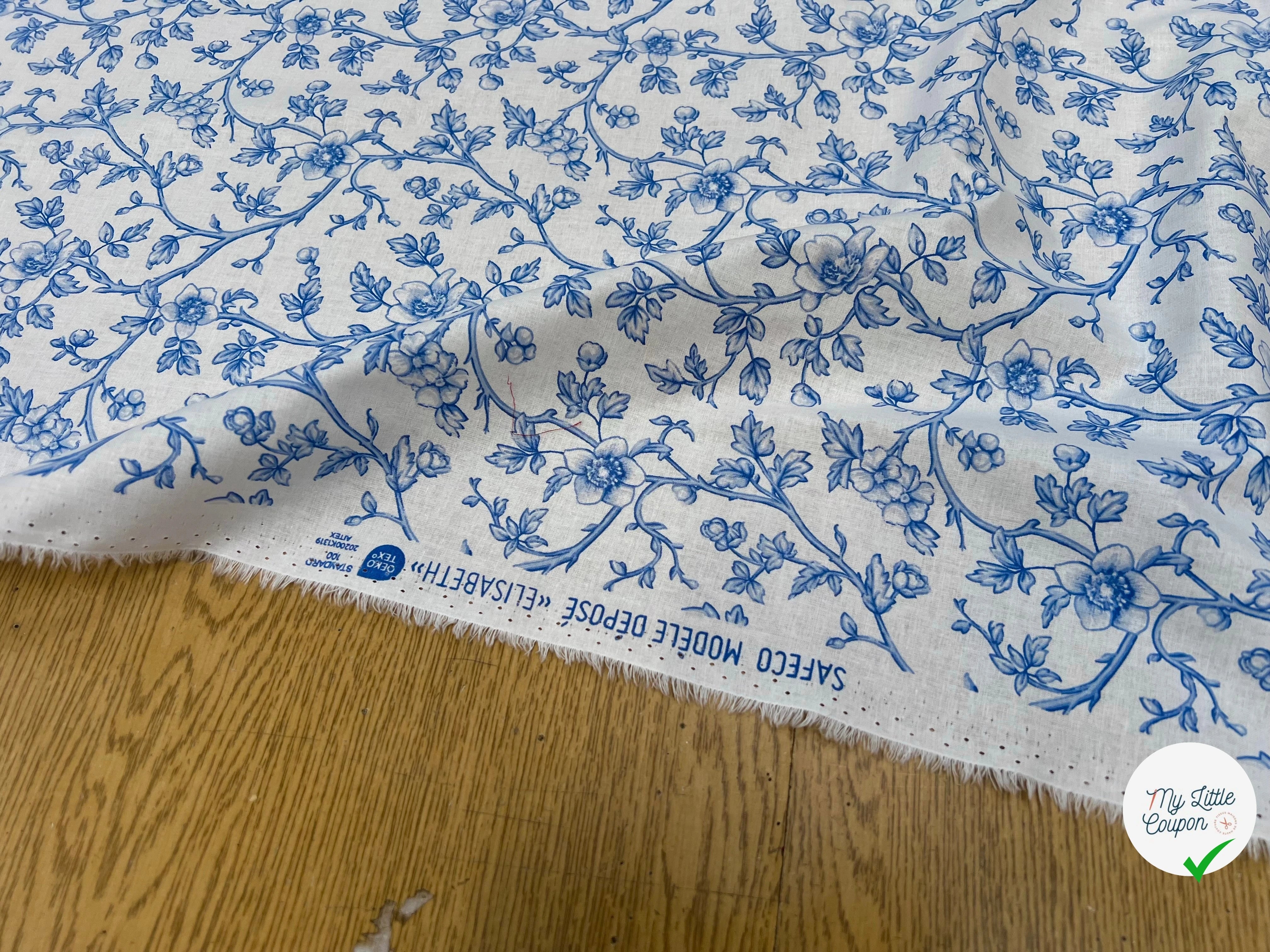 COTON ELISABETH BLEU 150 CM - My Little Coupon