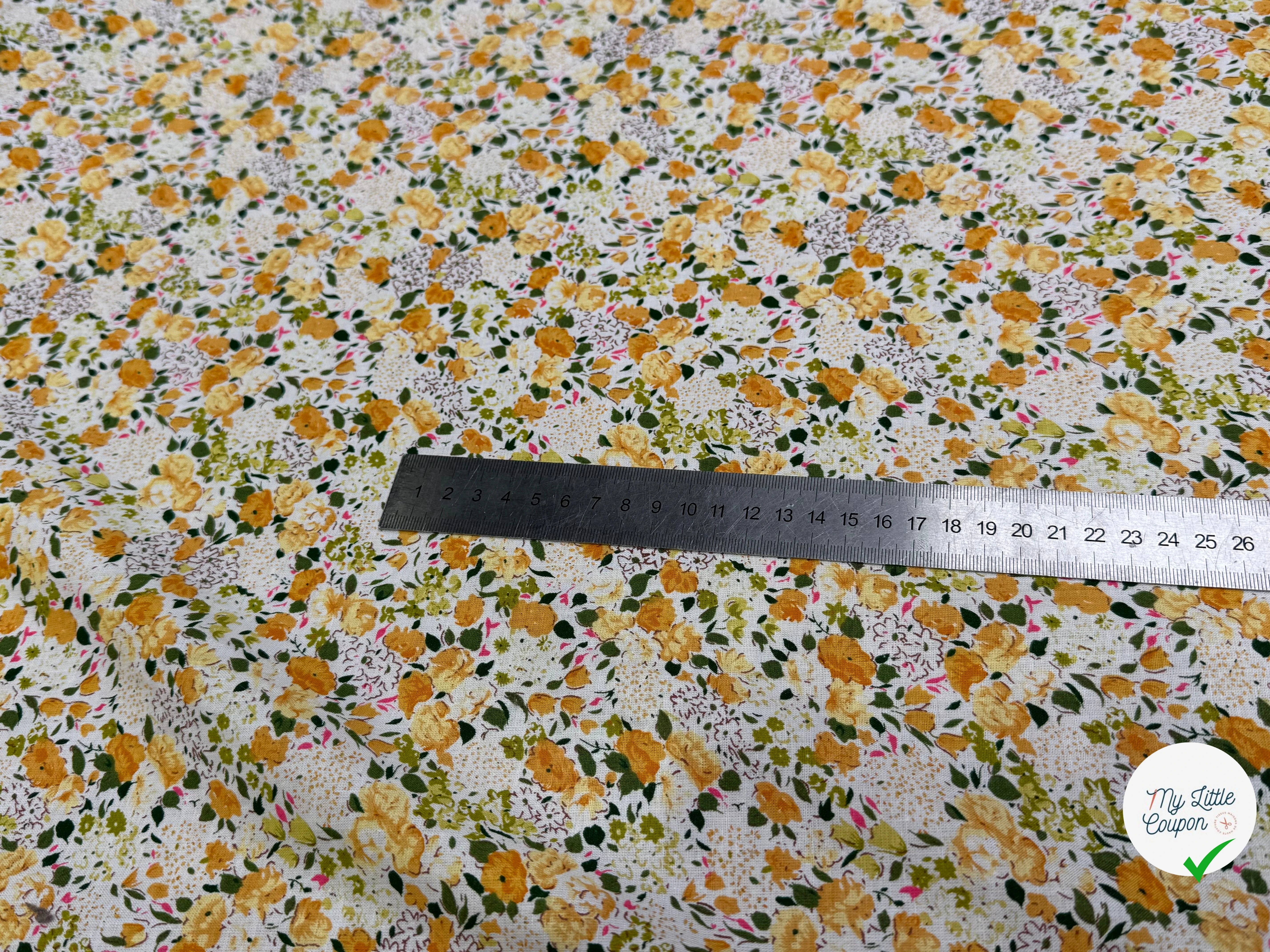 COTON FLEURS ORANGE & VERT - My Little Coupon