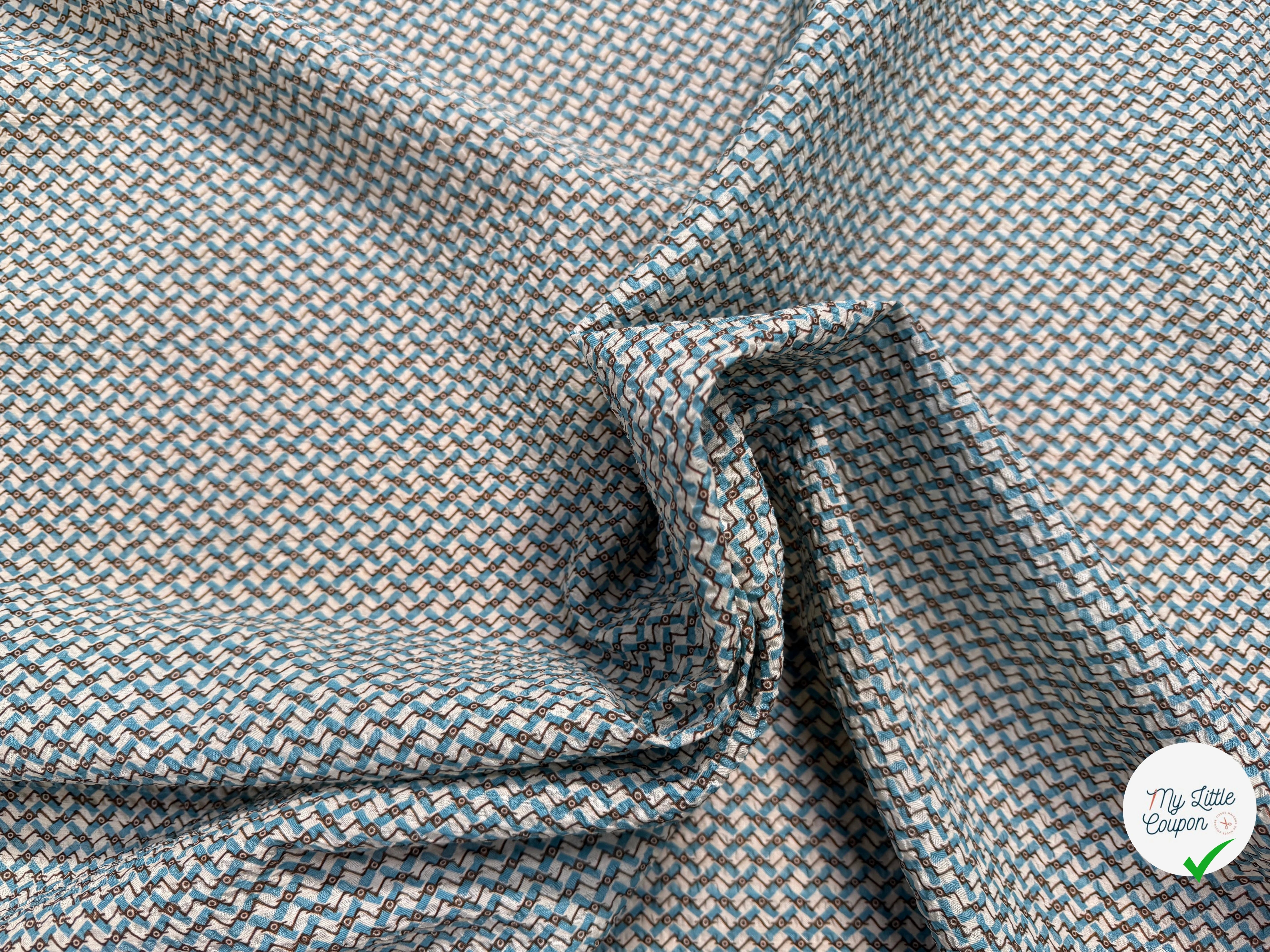COTON GAUFFRÉ VAGUES EGYPTIENNES PRINT - My Little Coupon