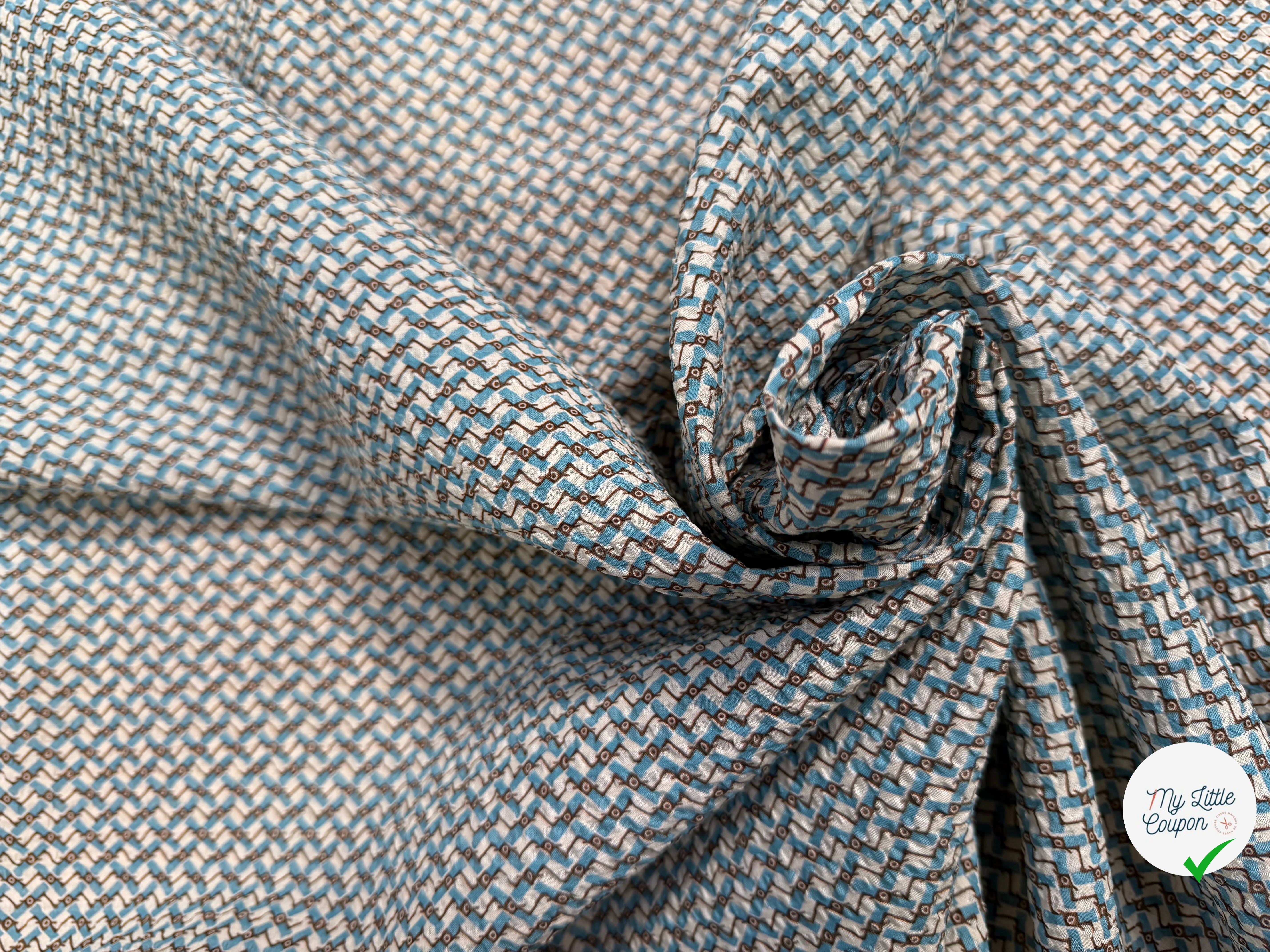 COTON GAUFFRÉ VAGUES EGYPTIENNES PRINT - My Little Coupon