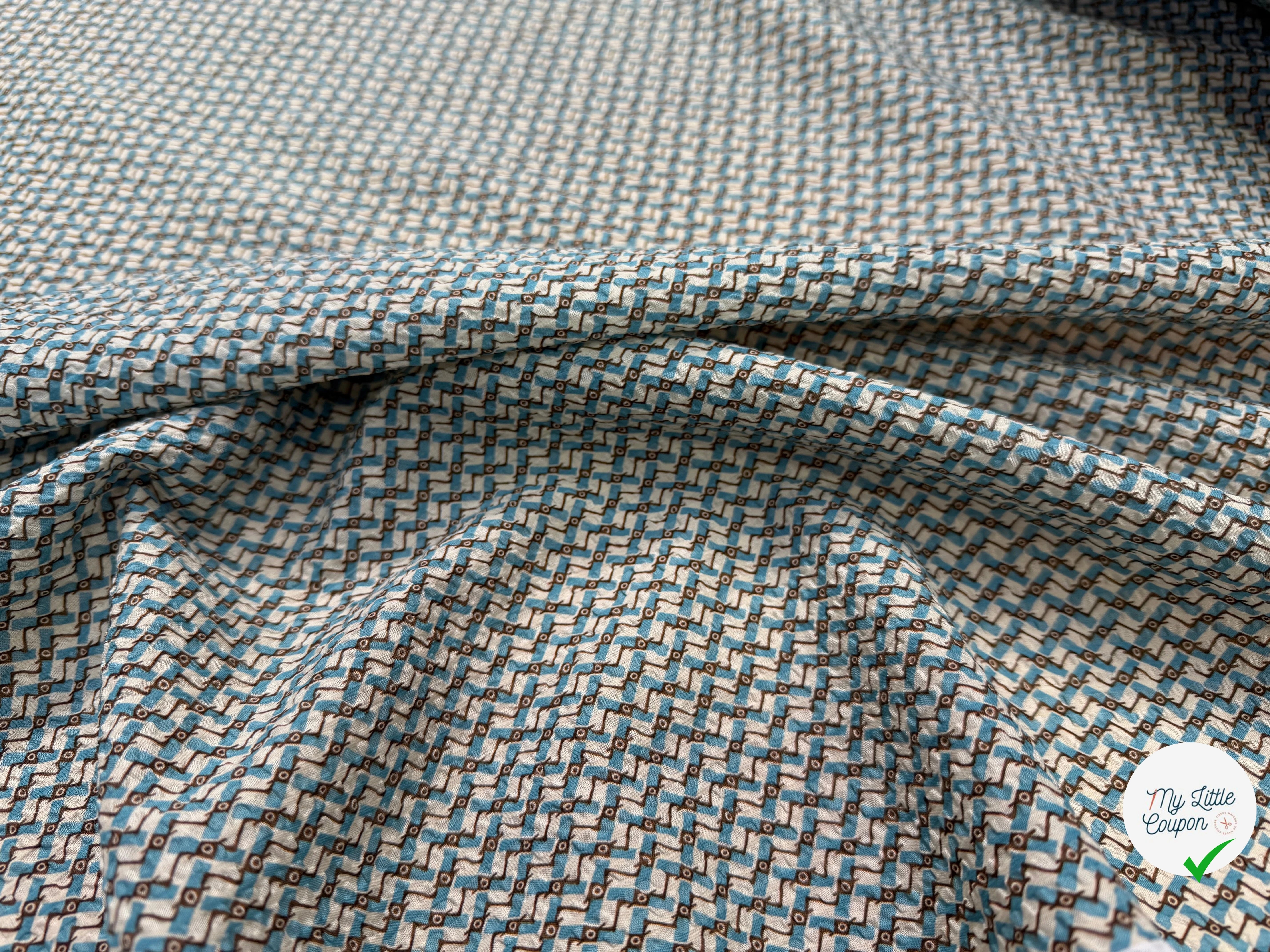 COTON GAUFFRÉ VAGUES EGYPTIENNES PRINT - My Little Coupon