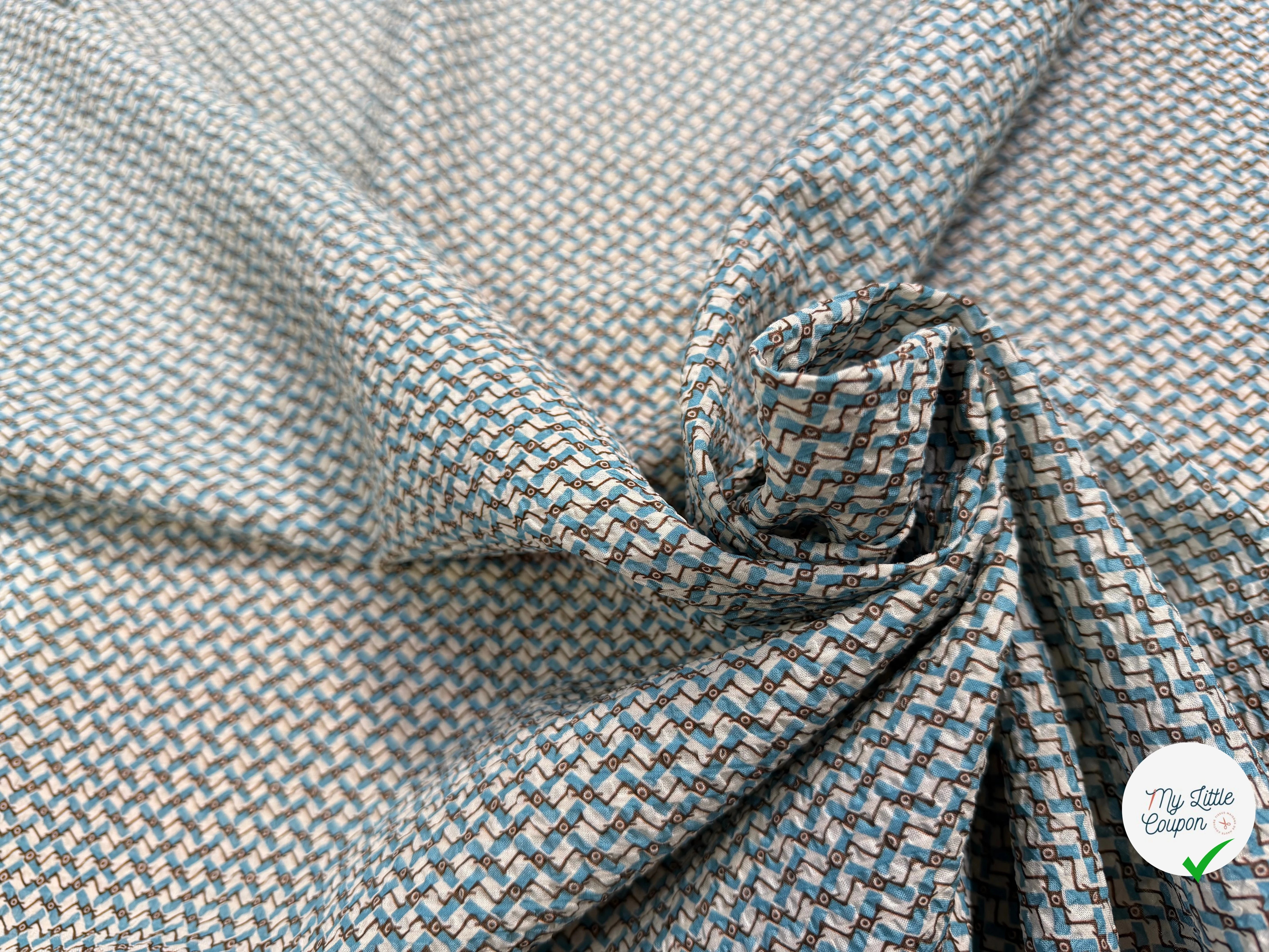 COTON GAUFFRÉ VAGUES EGYPTIENNES PRINT - My Little Coupon