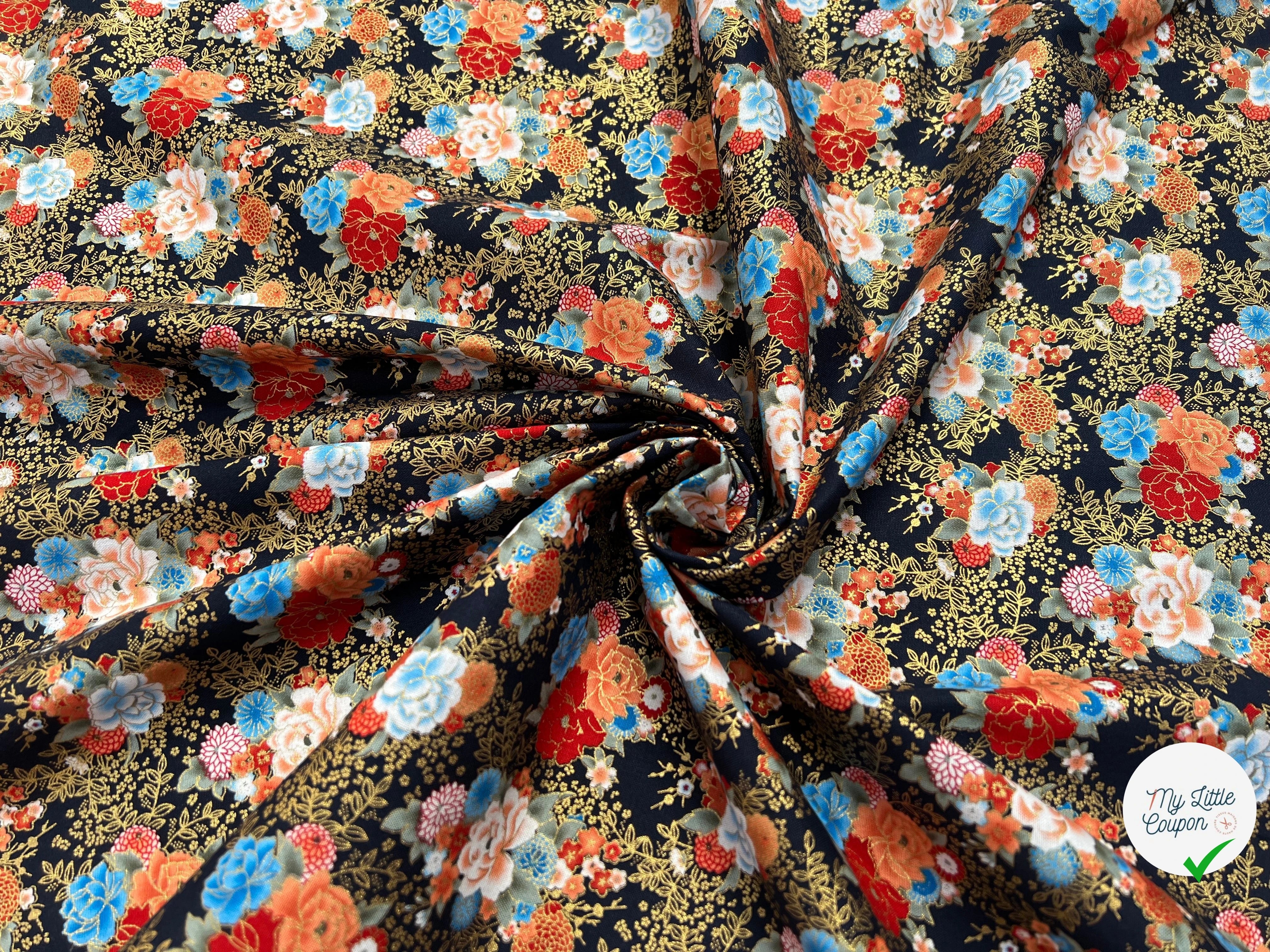 COTON IMPRIMÉ FOIL 06 NOIR 145 CM - My Little Coupon