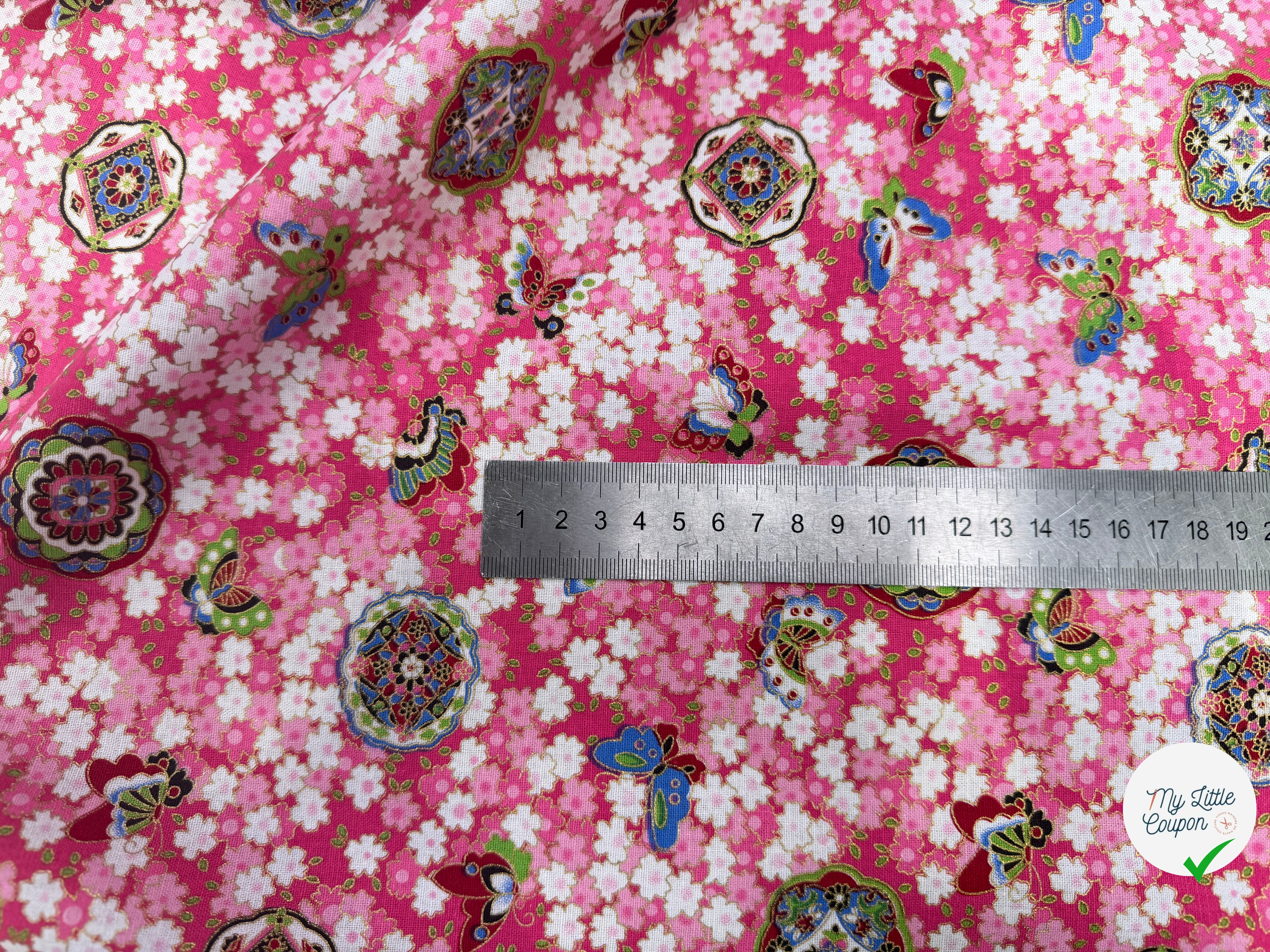 COTON IMPRIMÉ FOIL 18 ROSE 145 CM - My Little Coupon