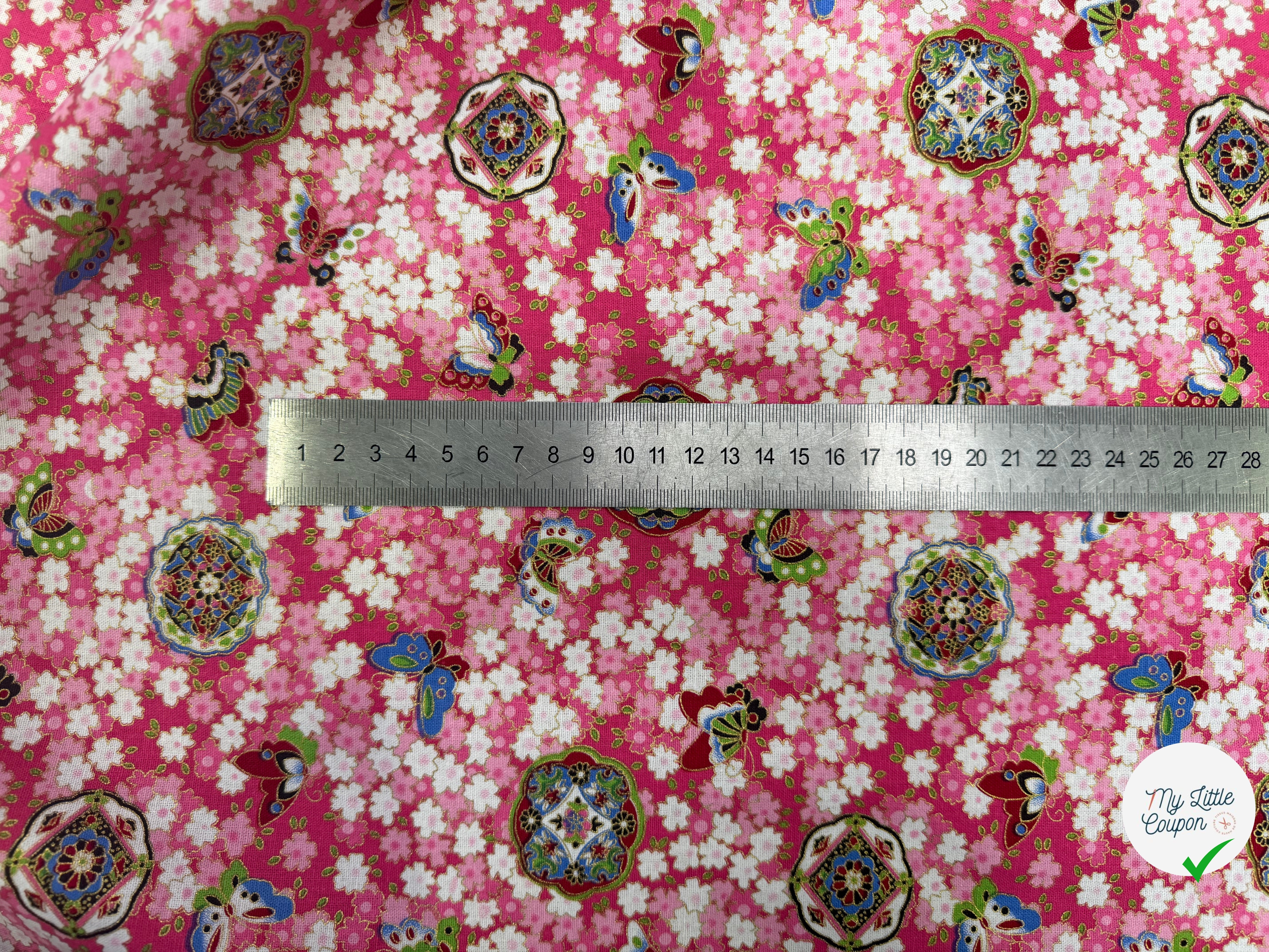 COTON IMPRIMÉ FOIL 18 ROSE 145 CM - My Little Coupon