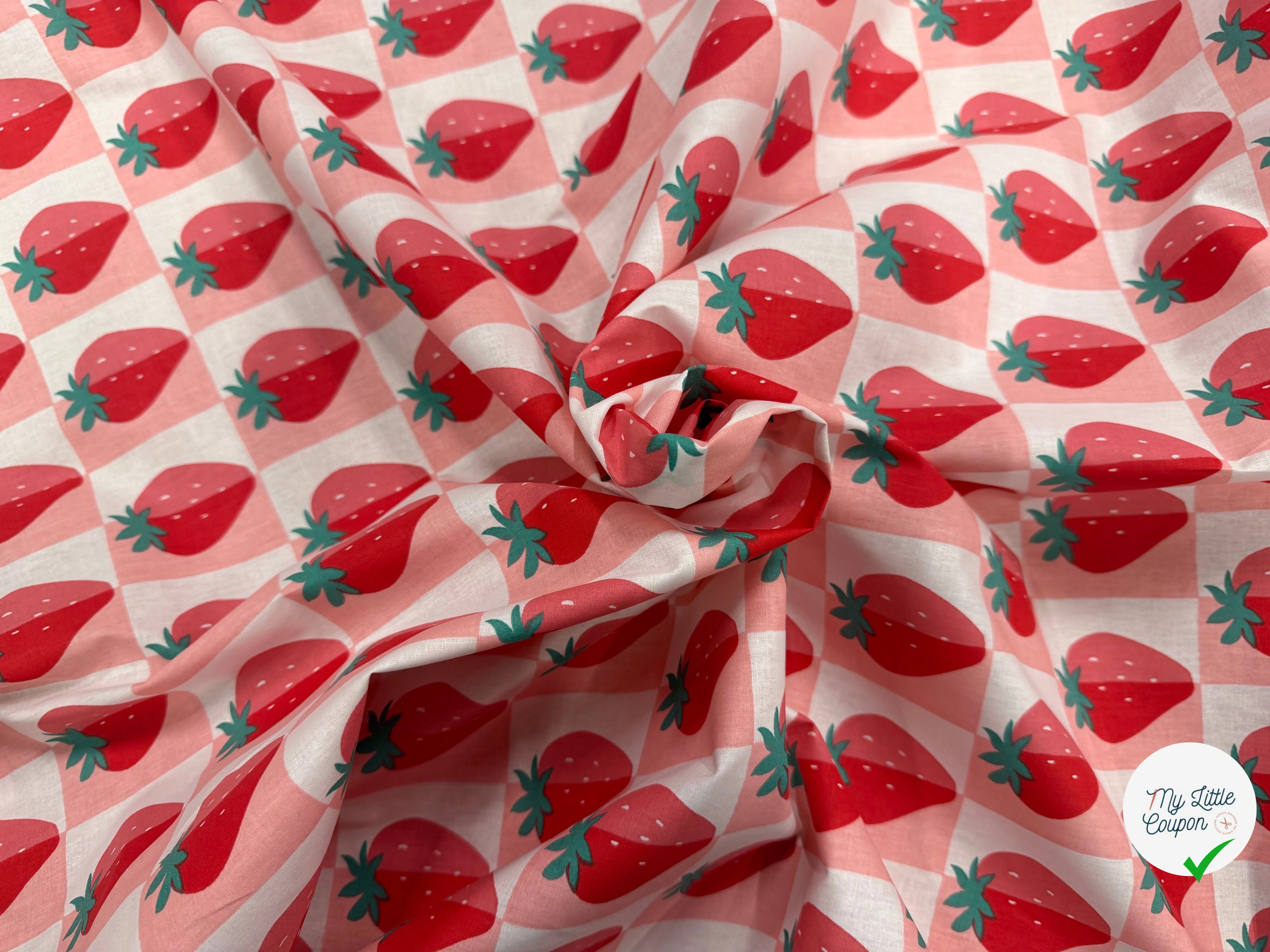 COTON IMPRIMÉ MARIGUETTE ROSE / ROUGE - My Little Coupon