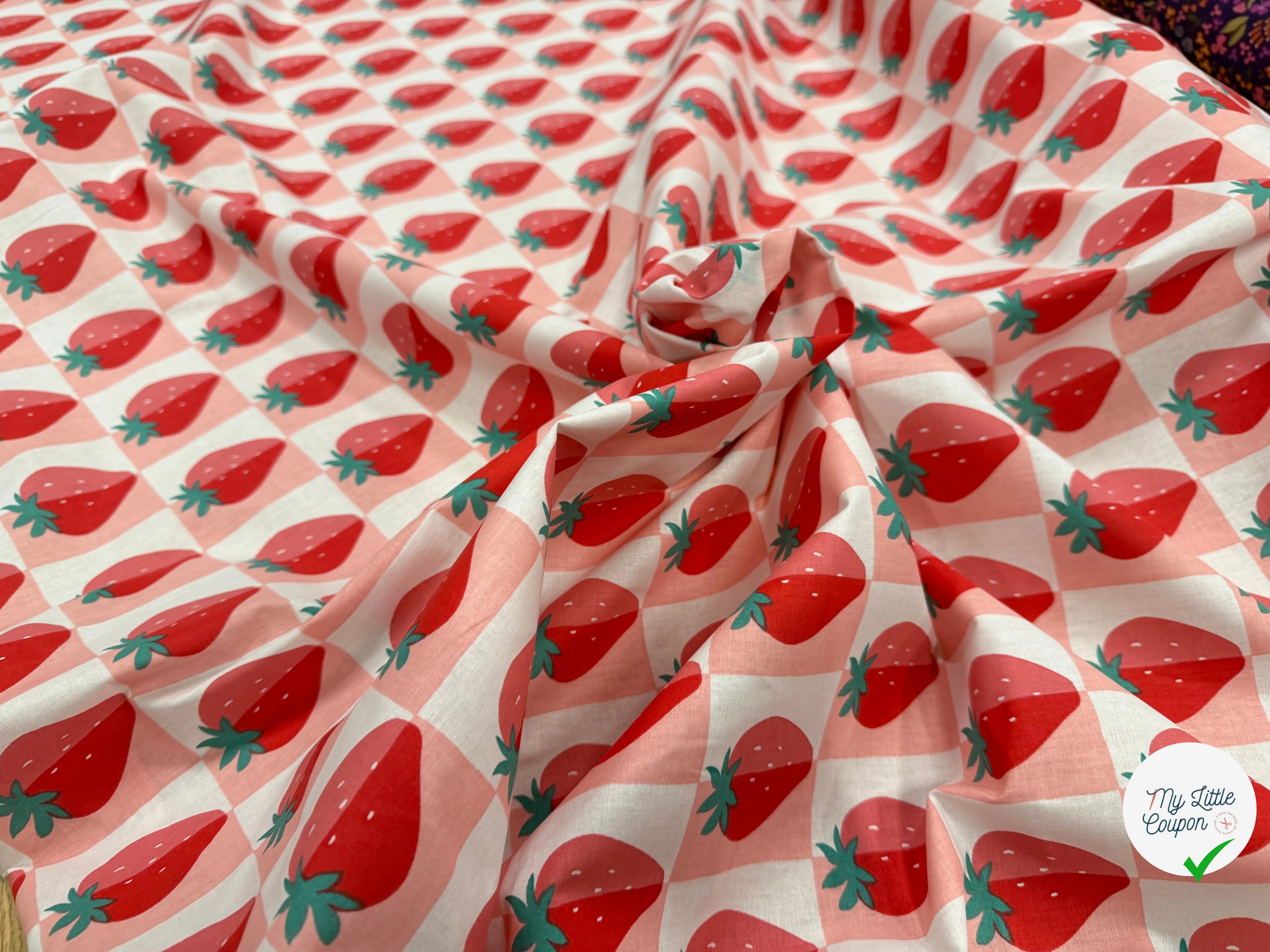 COTON IMPRIMÉ MARIGUETTE ROSE / ROUGE - My Little Coupon