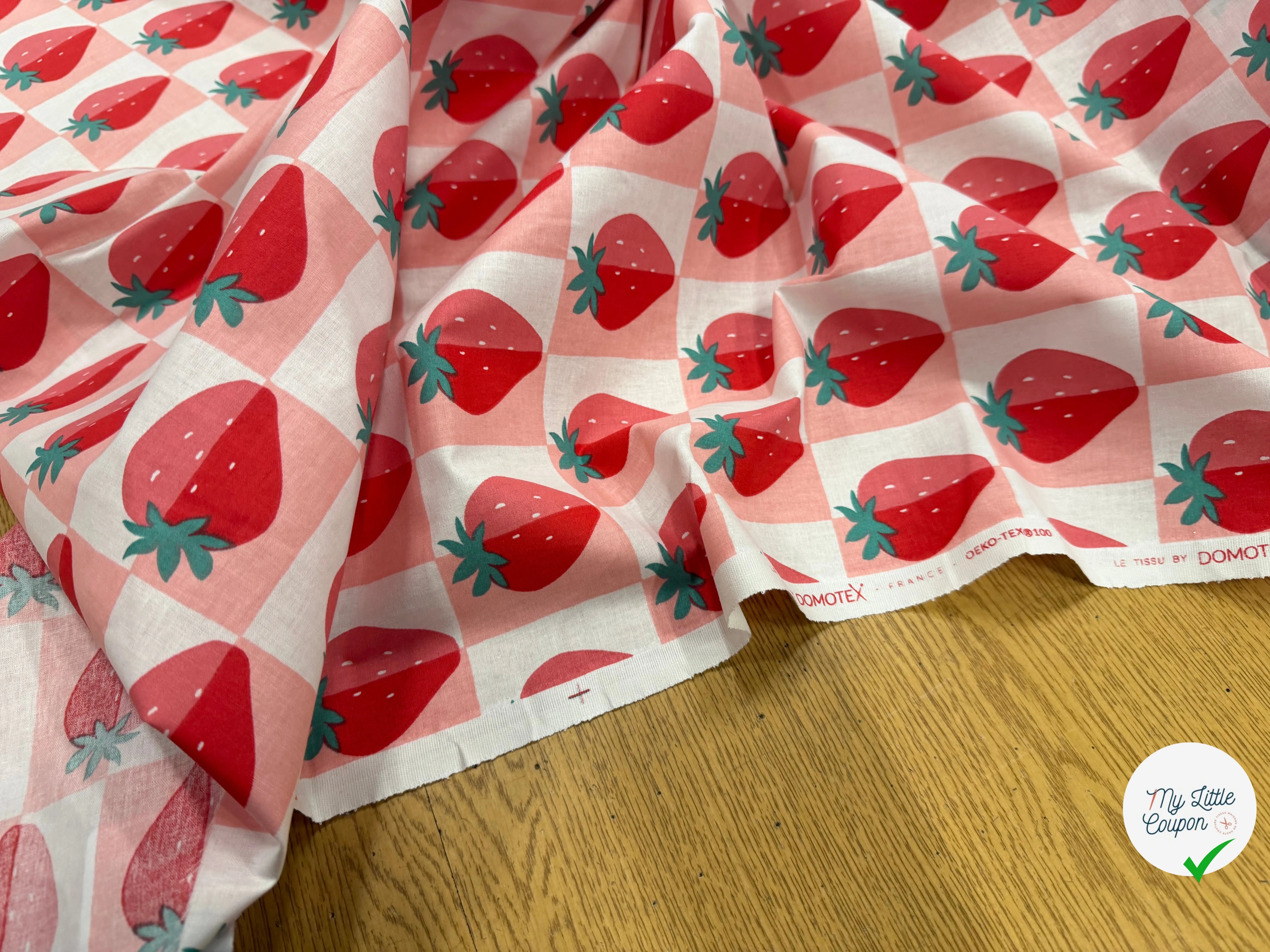COTON IMPRIMÉ MARIGUETTE ROSE / ROUGE - My Little Coupon