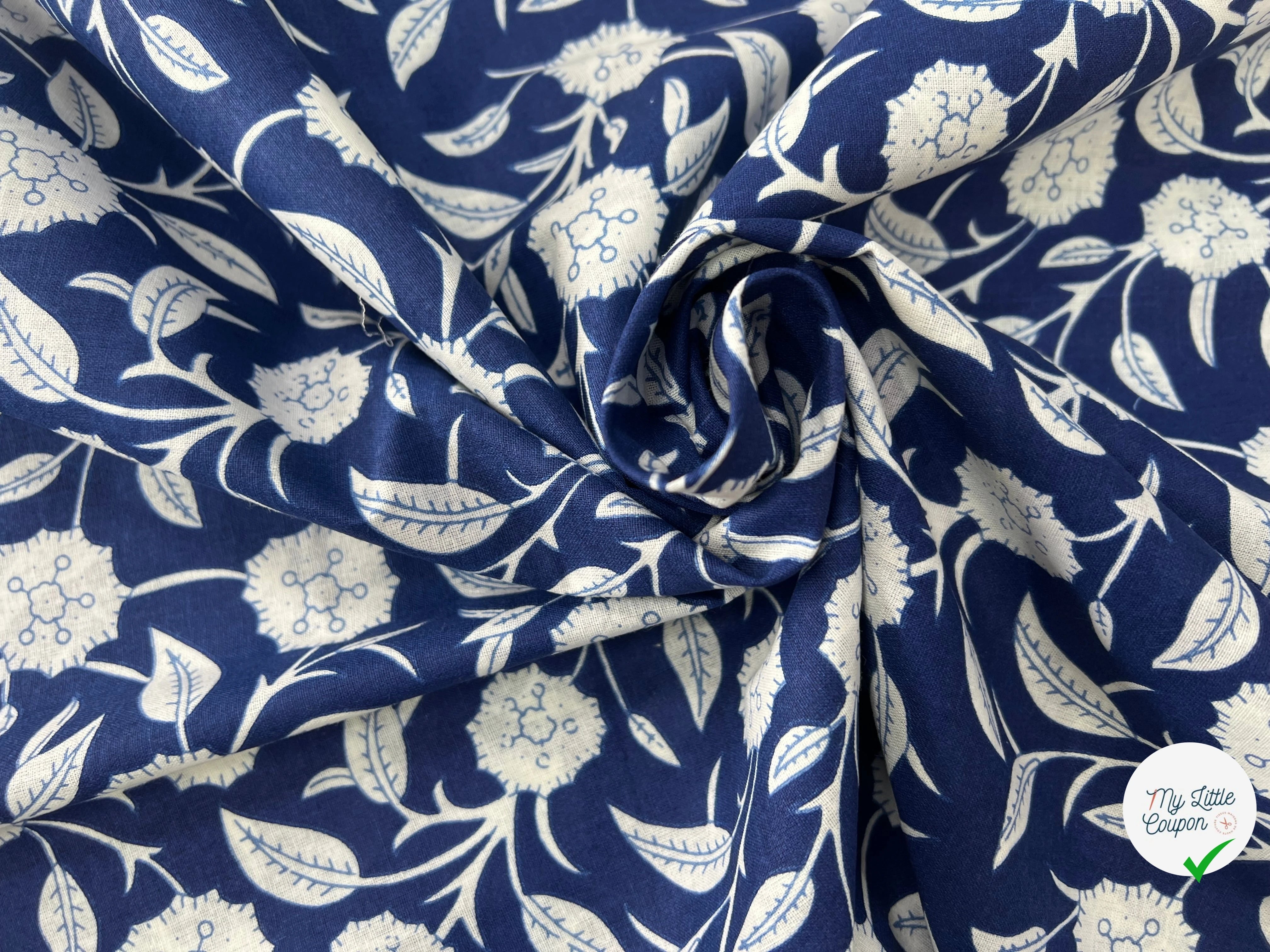 COTON INDIEN TAJ-MAHAL 002 INDIGO LAIZE 110 - My Little Coupon