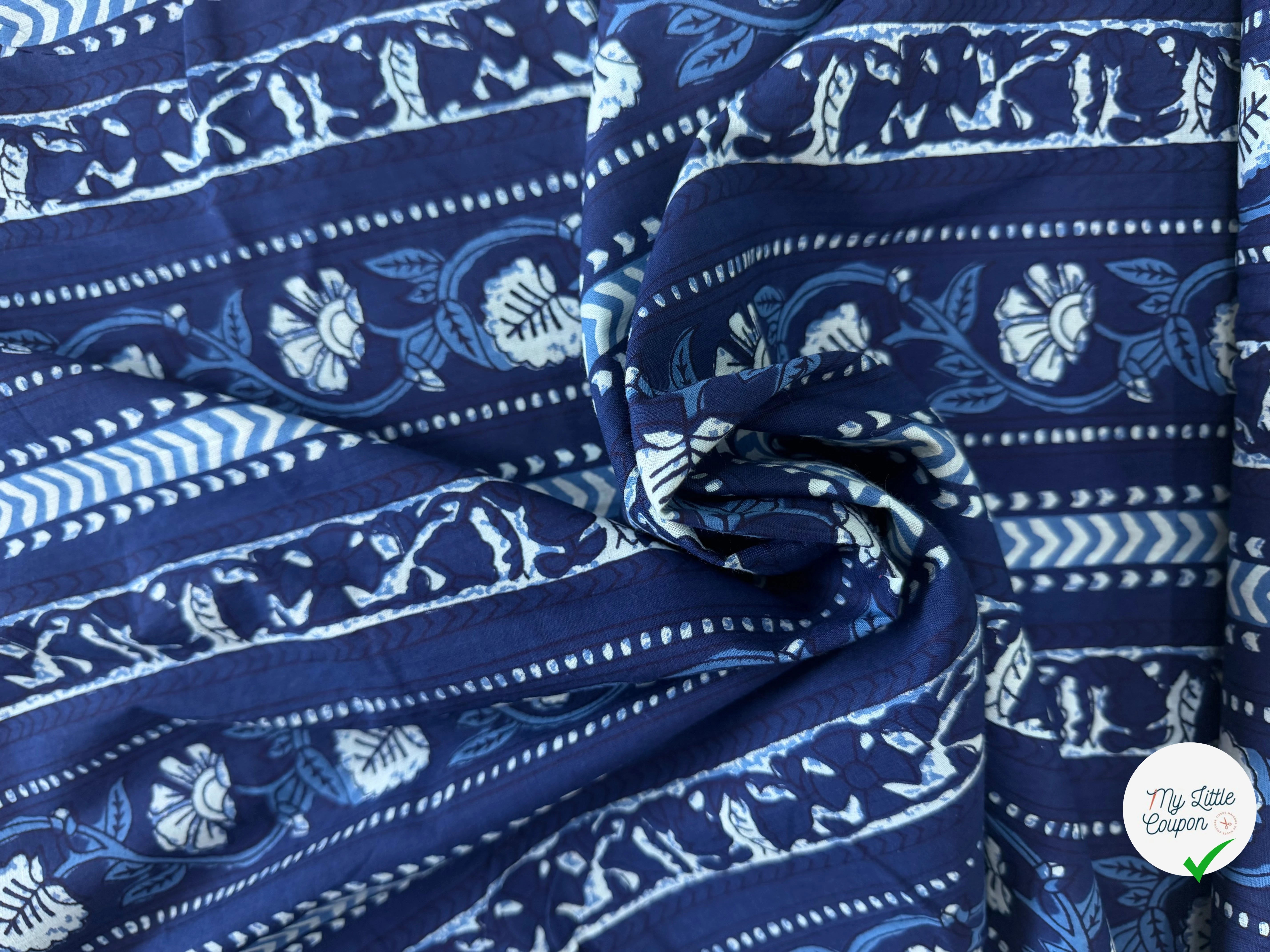 COTON INDIEN TAJ-MAHAL 003 INDIGO LAIZE 110 - My Little Coupon