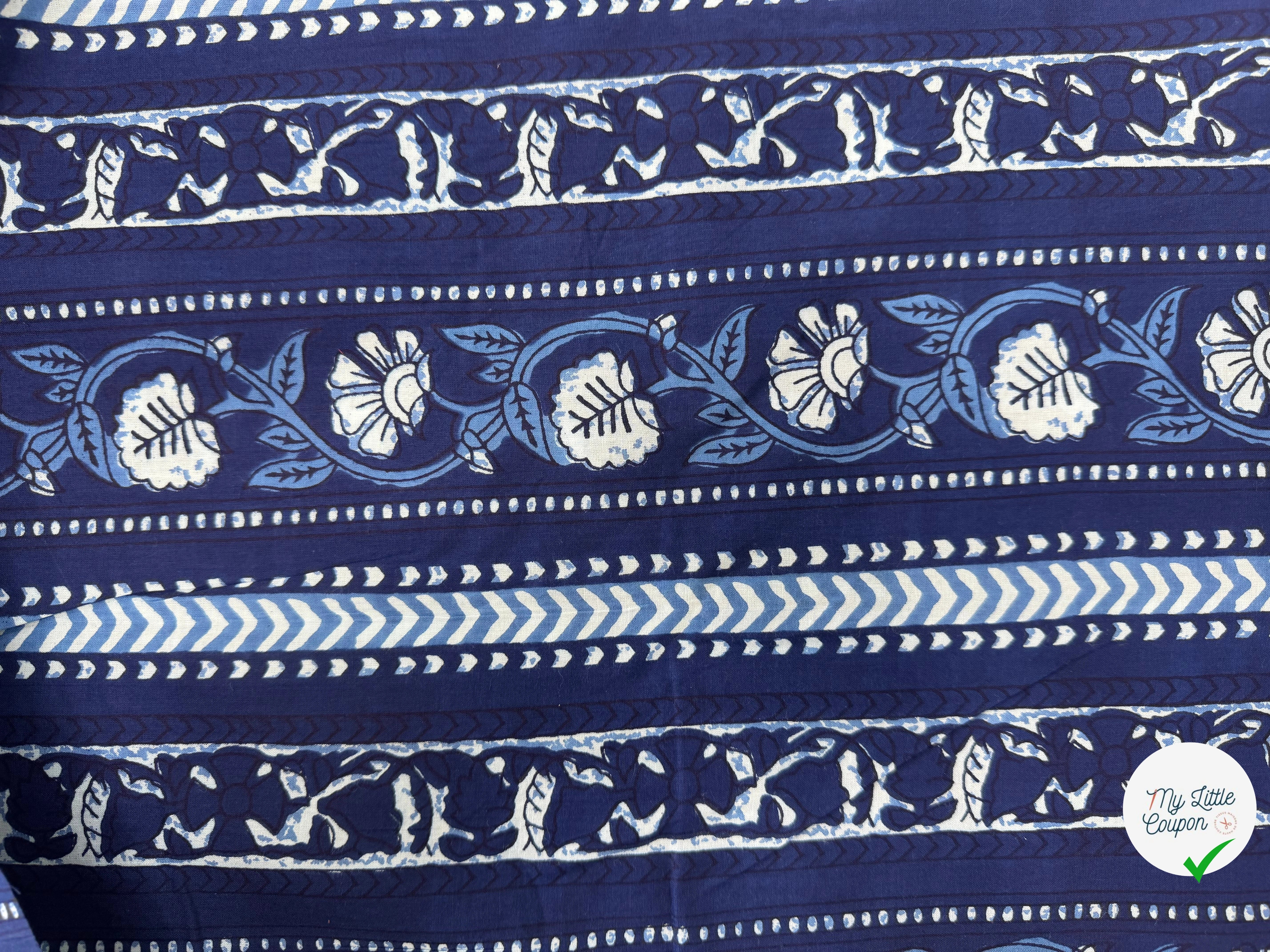 COTON INDIEN TAJ-MAHAL 003 INDIGO LAIZE 110 - My Little Coupon