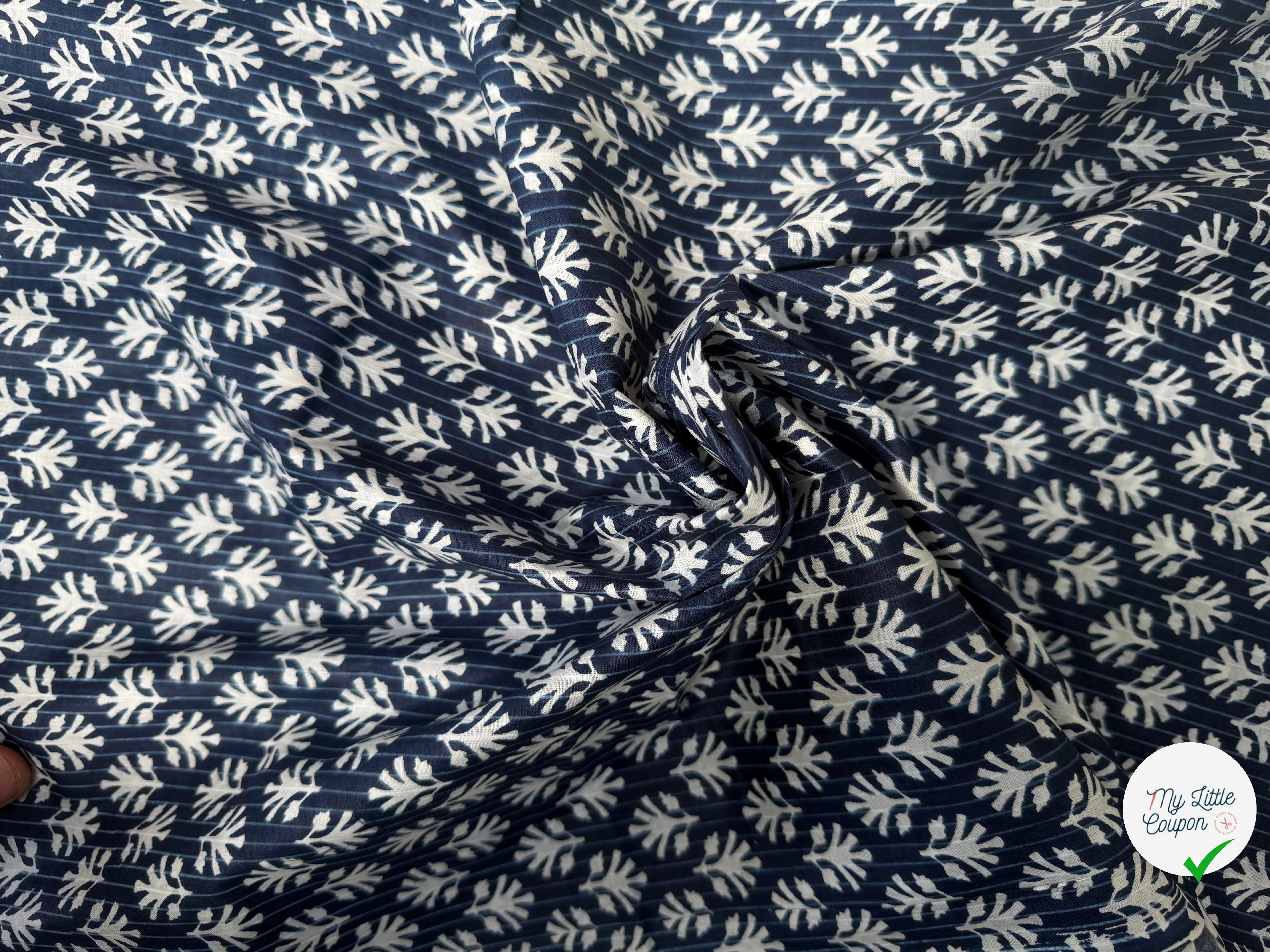 COTON INDIEN TAJ-MAHAL 004 INDIGO LAIZE 110 - My Little Coupon